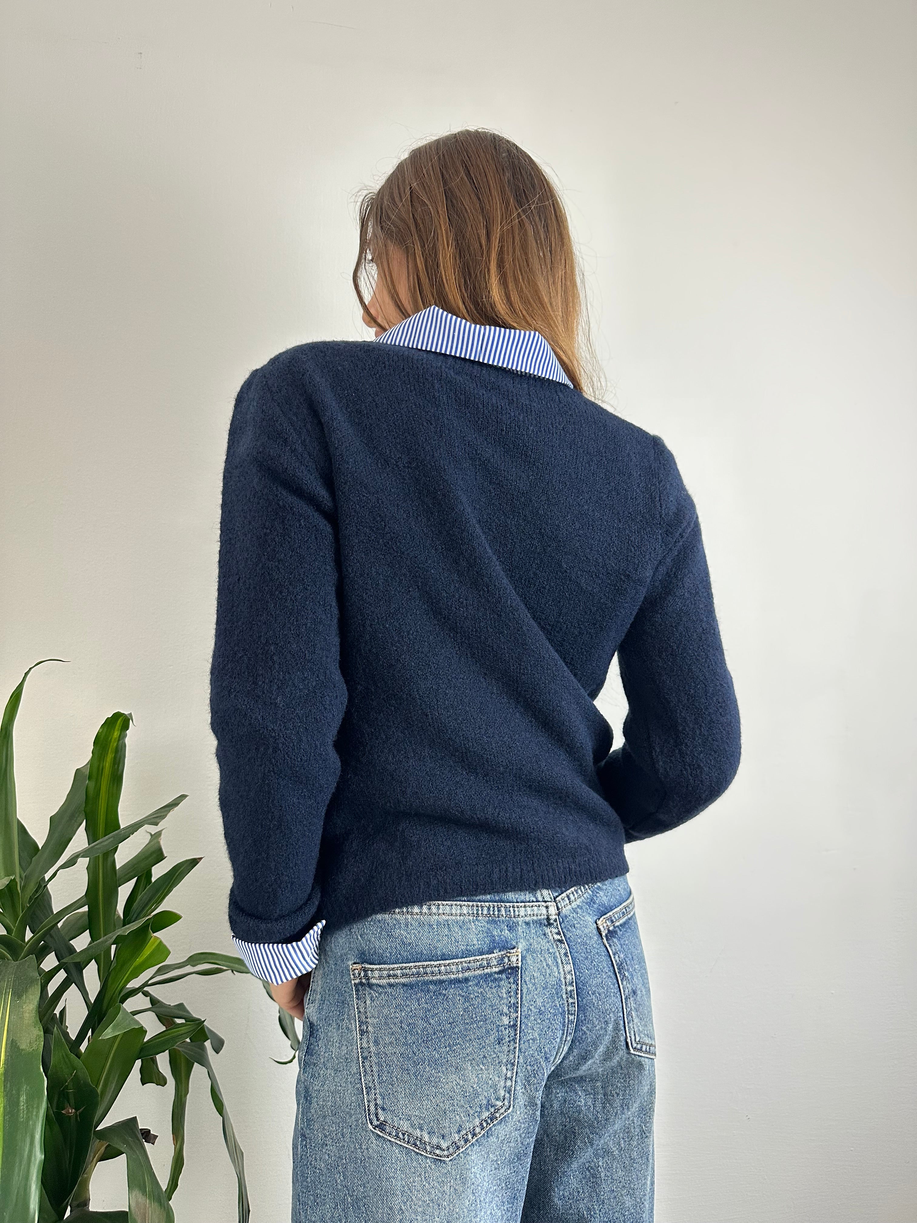 MAGLIONCINO “ No vabbè “ BLU SCURO