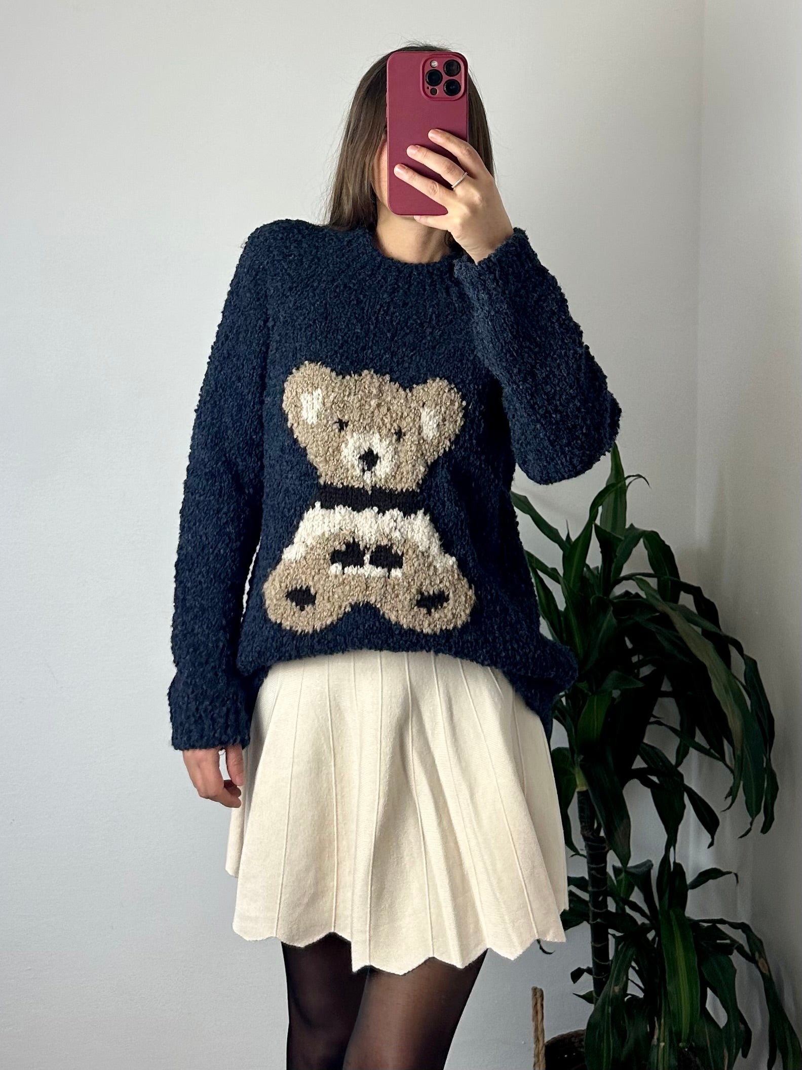 MAGLIONE BOUCLÈ TEDDY BLU