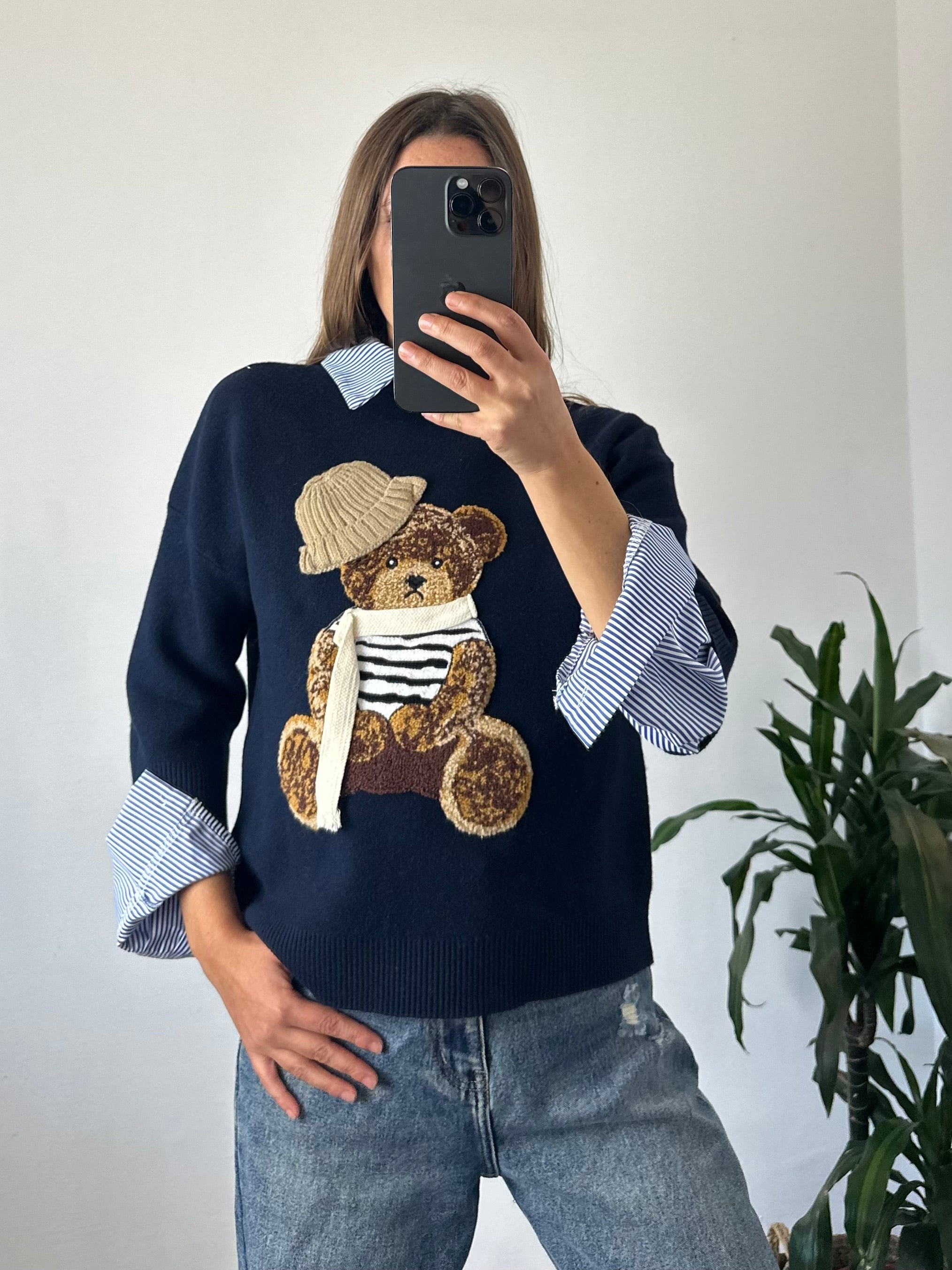 MAGLIONE TEDDY BLU