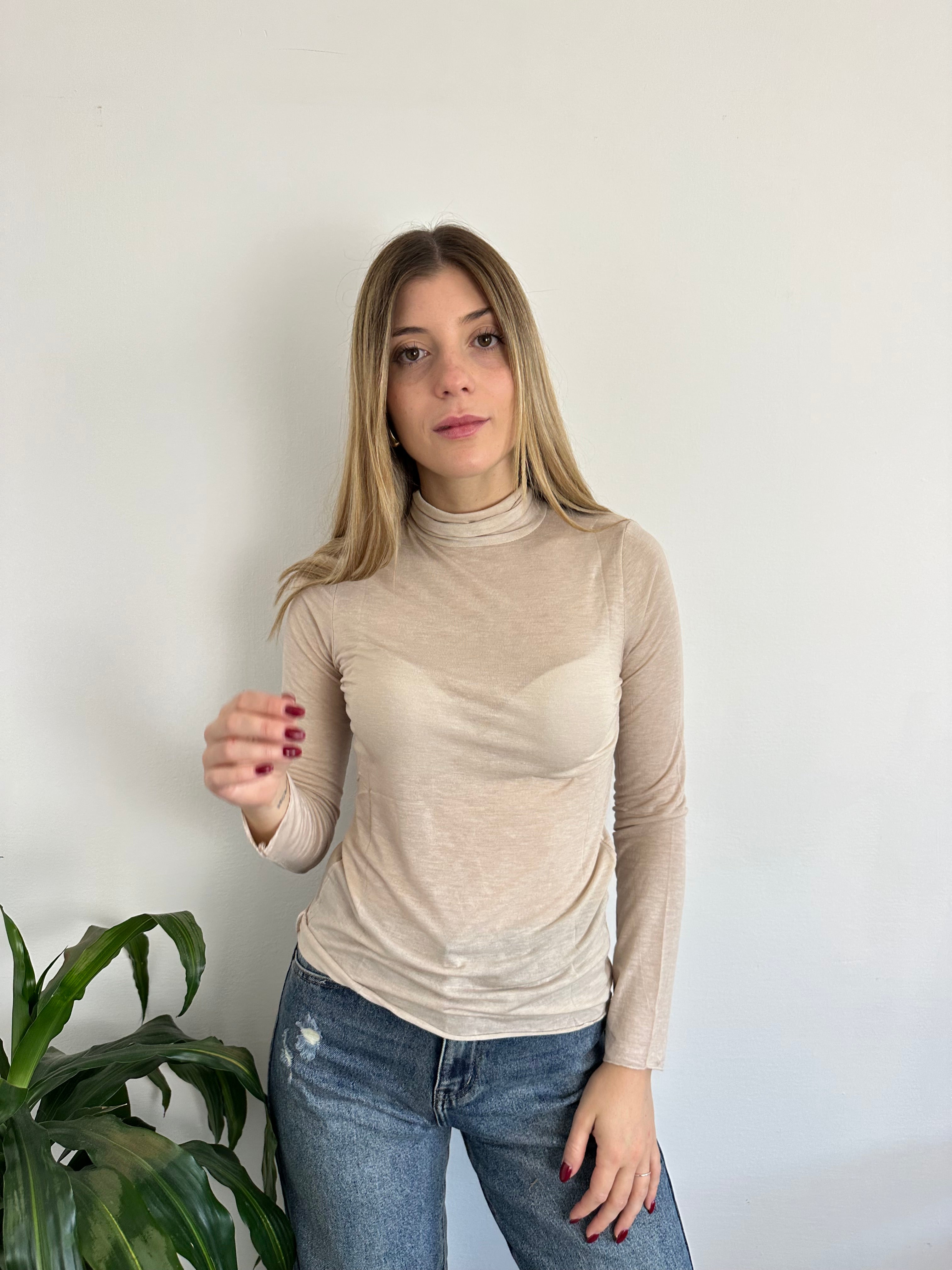 MAGLIA CASHMERE DOLCEVITA BEIGE