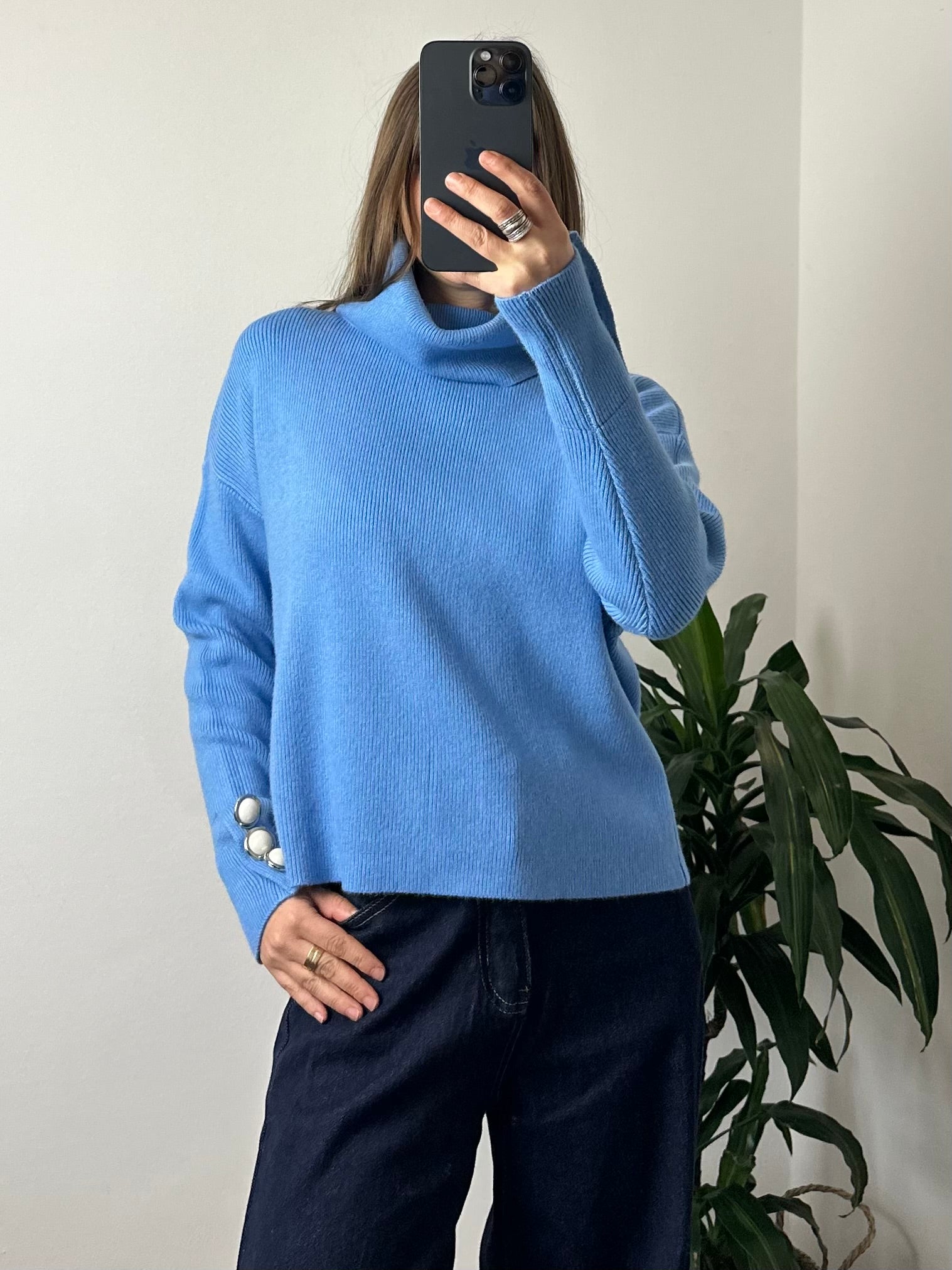 PULLOVER DOLCEVITA in VISCOSA GIOIELLO AZZURRO