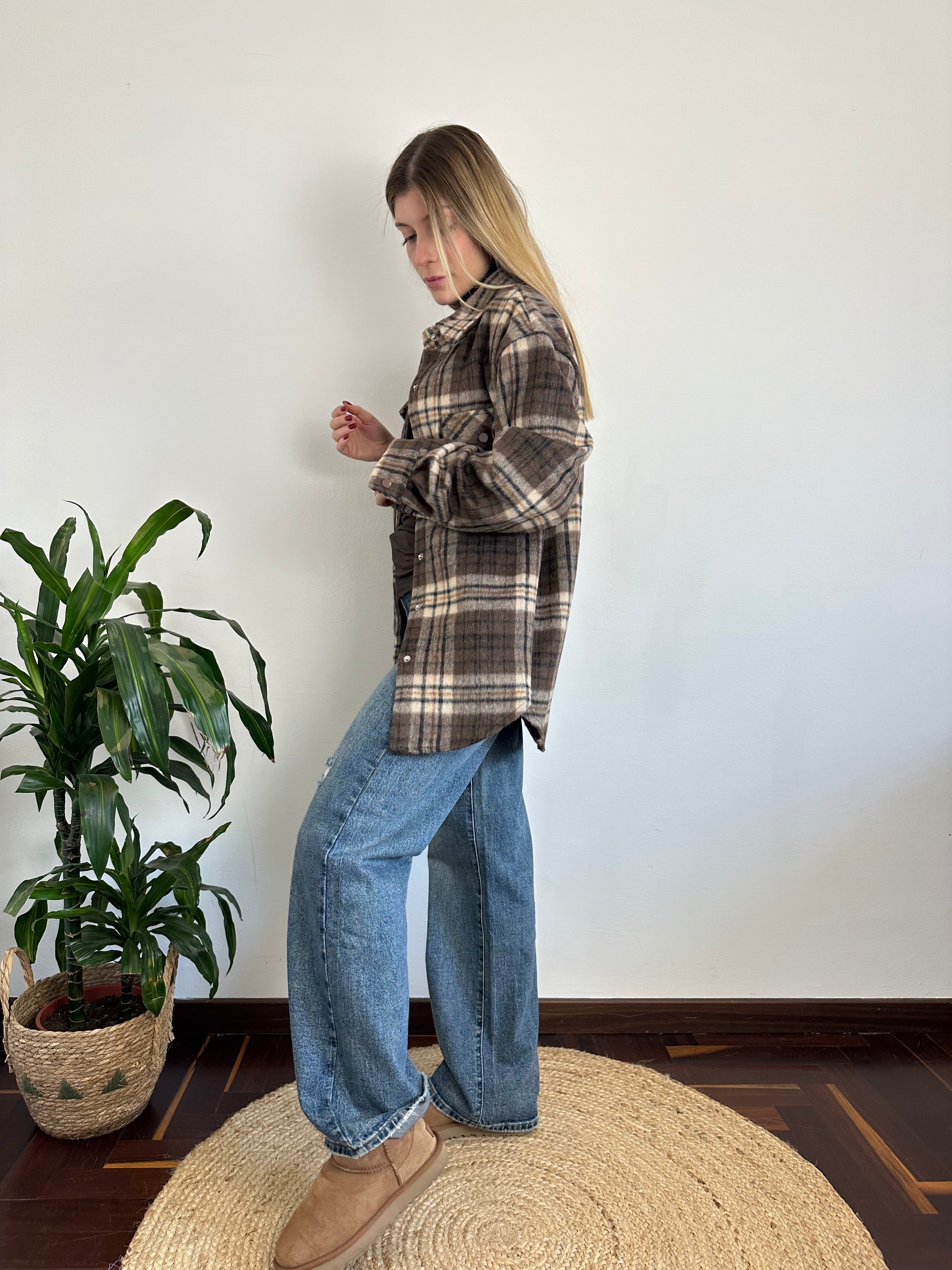 CAMICIA PELOSA COTONE MARRONE