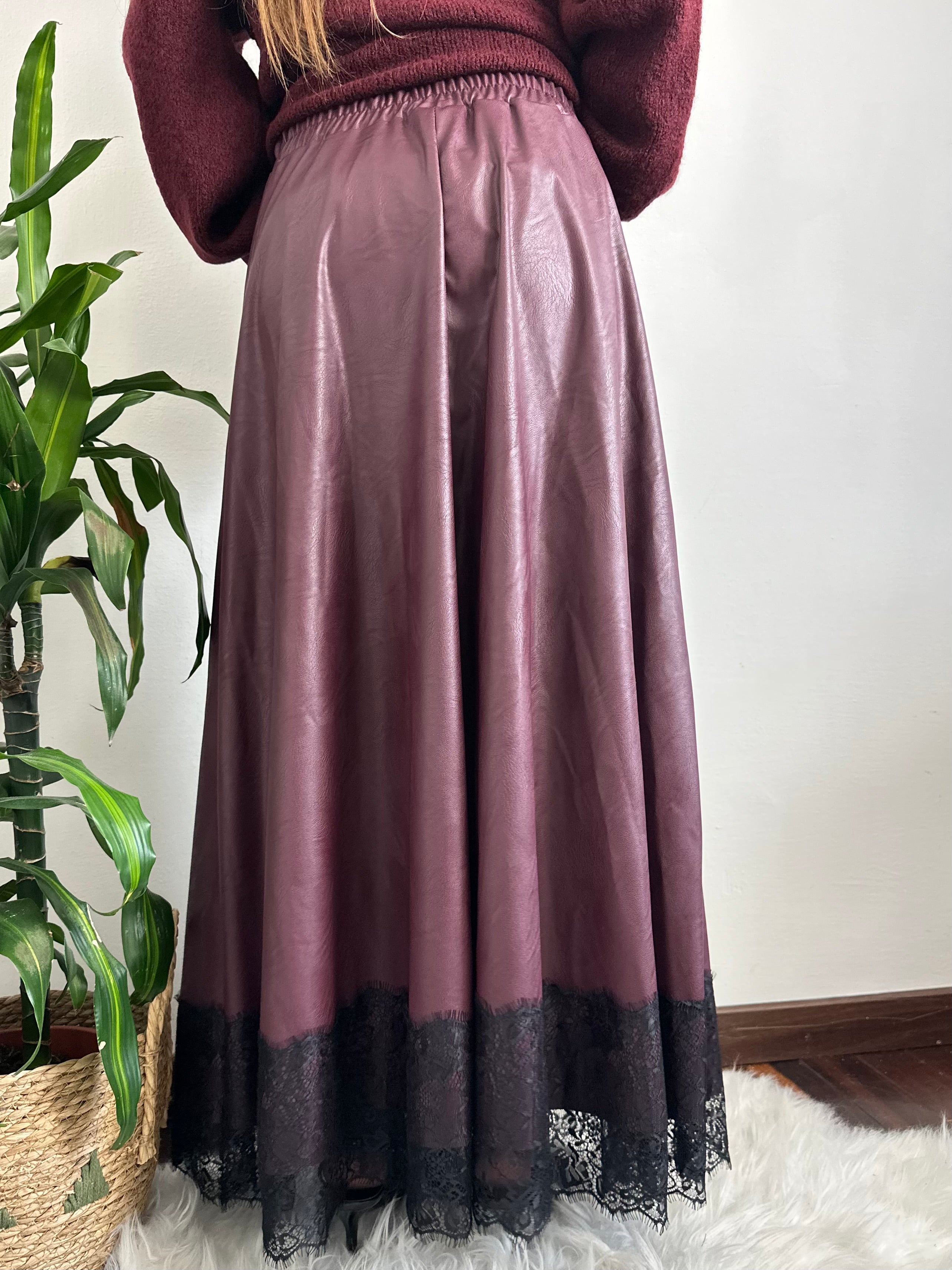 GONNA ECOPELLE BORGOGNA