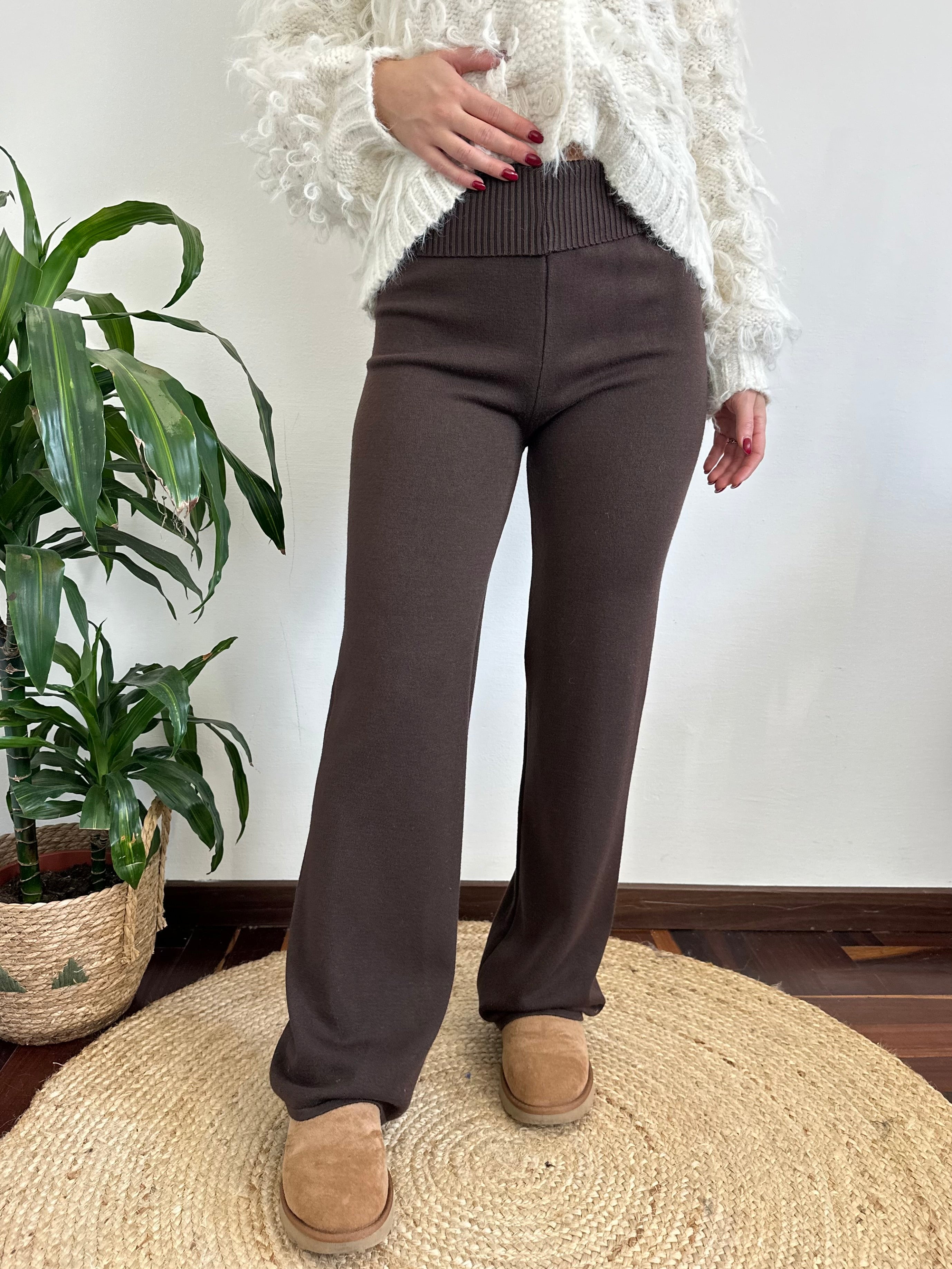 PANTALONE IN MAGLIA CIOCCOLATO