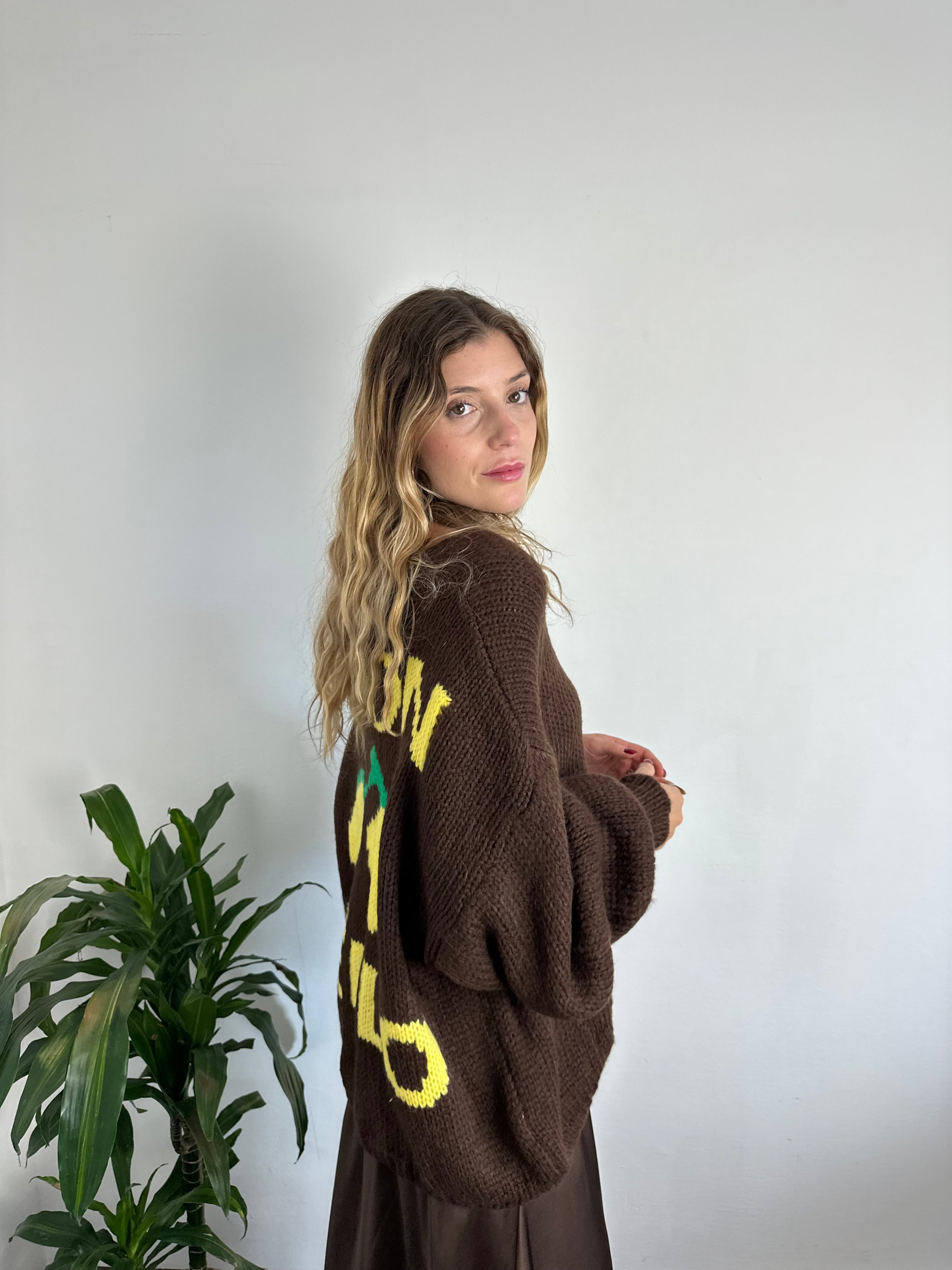 MAGLIONE “ LIMONCELLO “ MARRONE