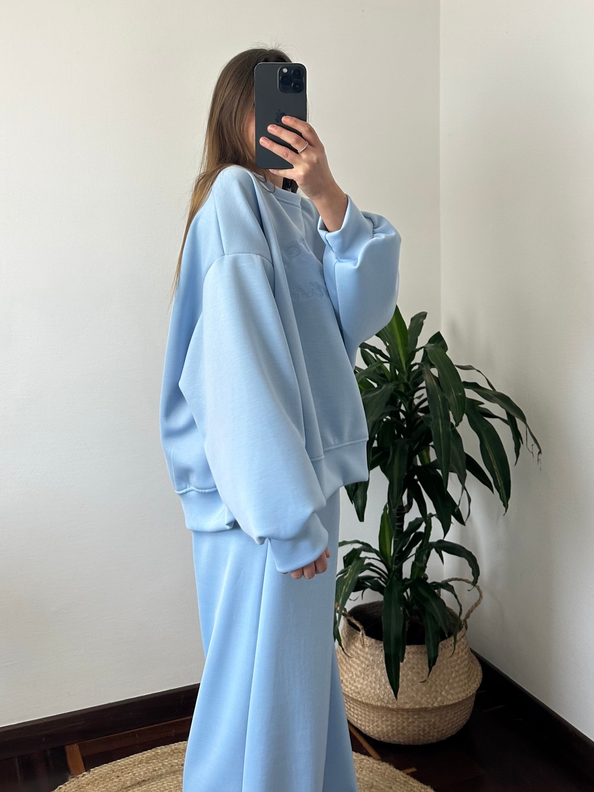 FELPA PUNTO MILANO con scritta AZZURRA