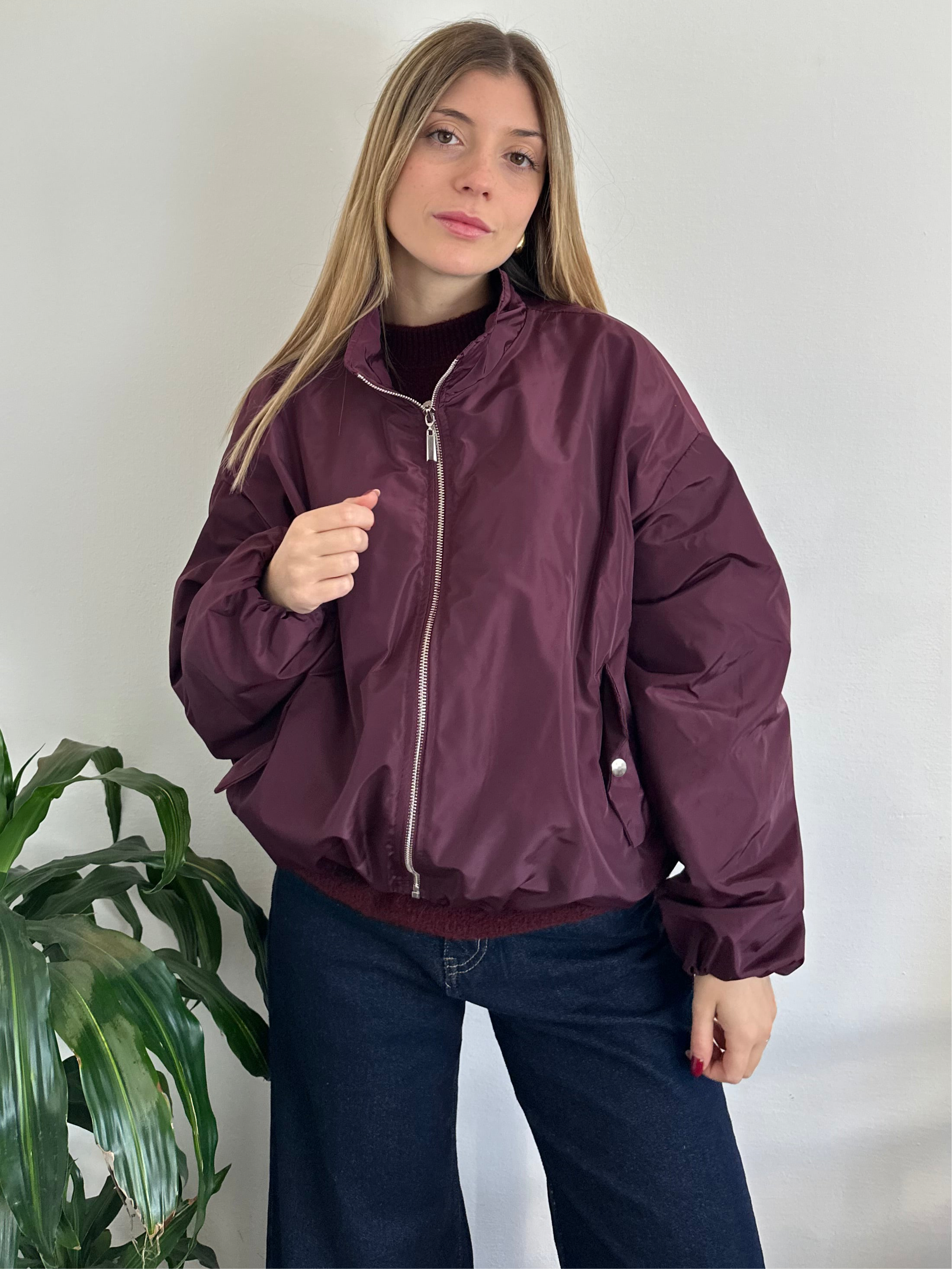 GIACCA BOMBER BORGOGNA