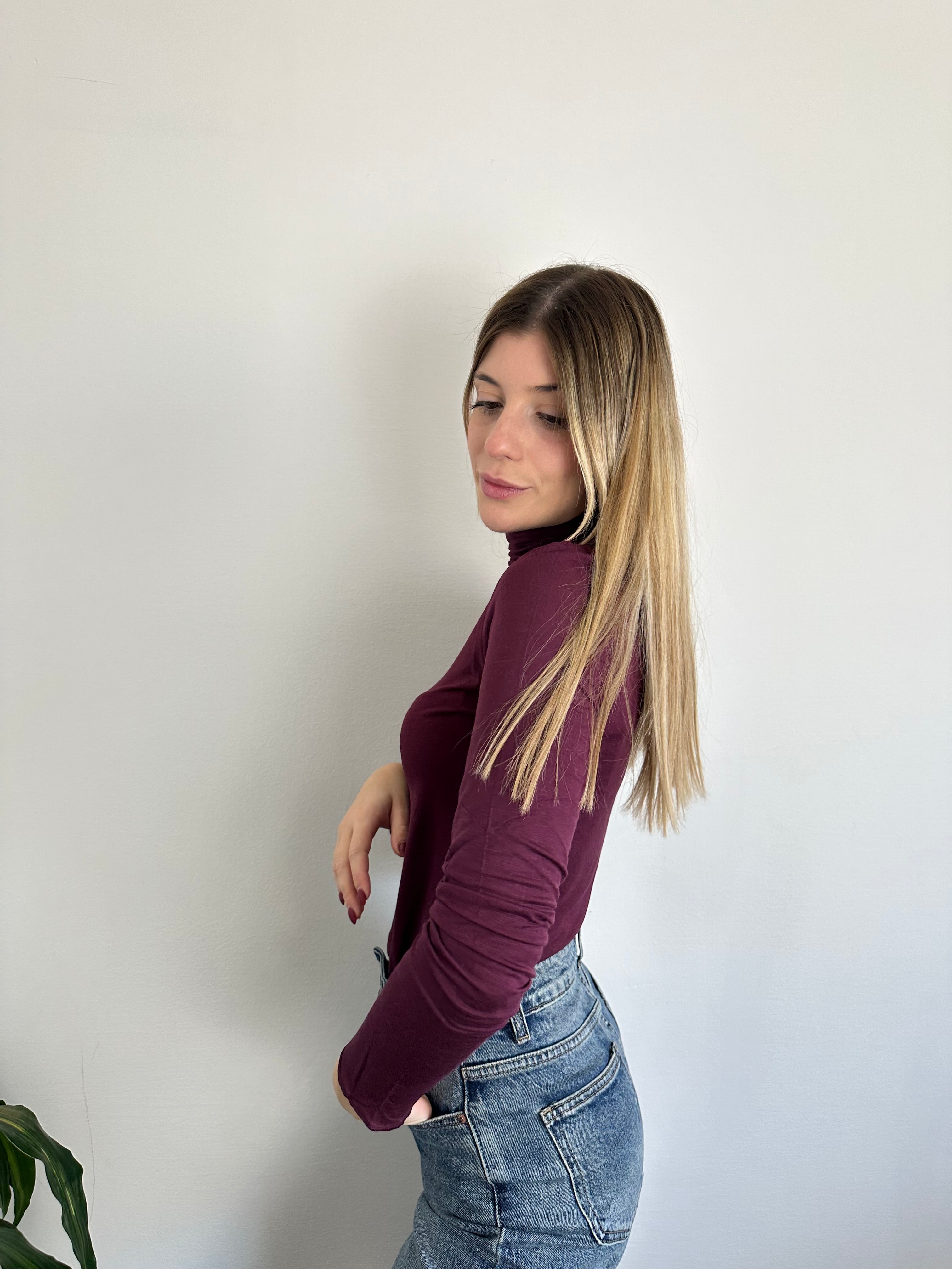 MAGLIA CASHMERE DOLCEVITA BORGOGNA