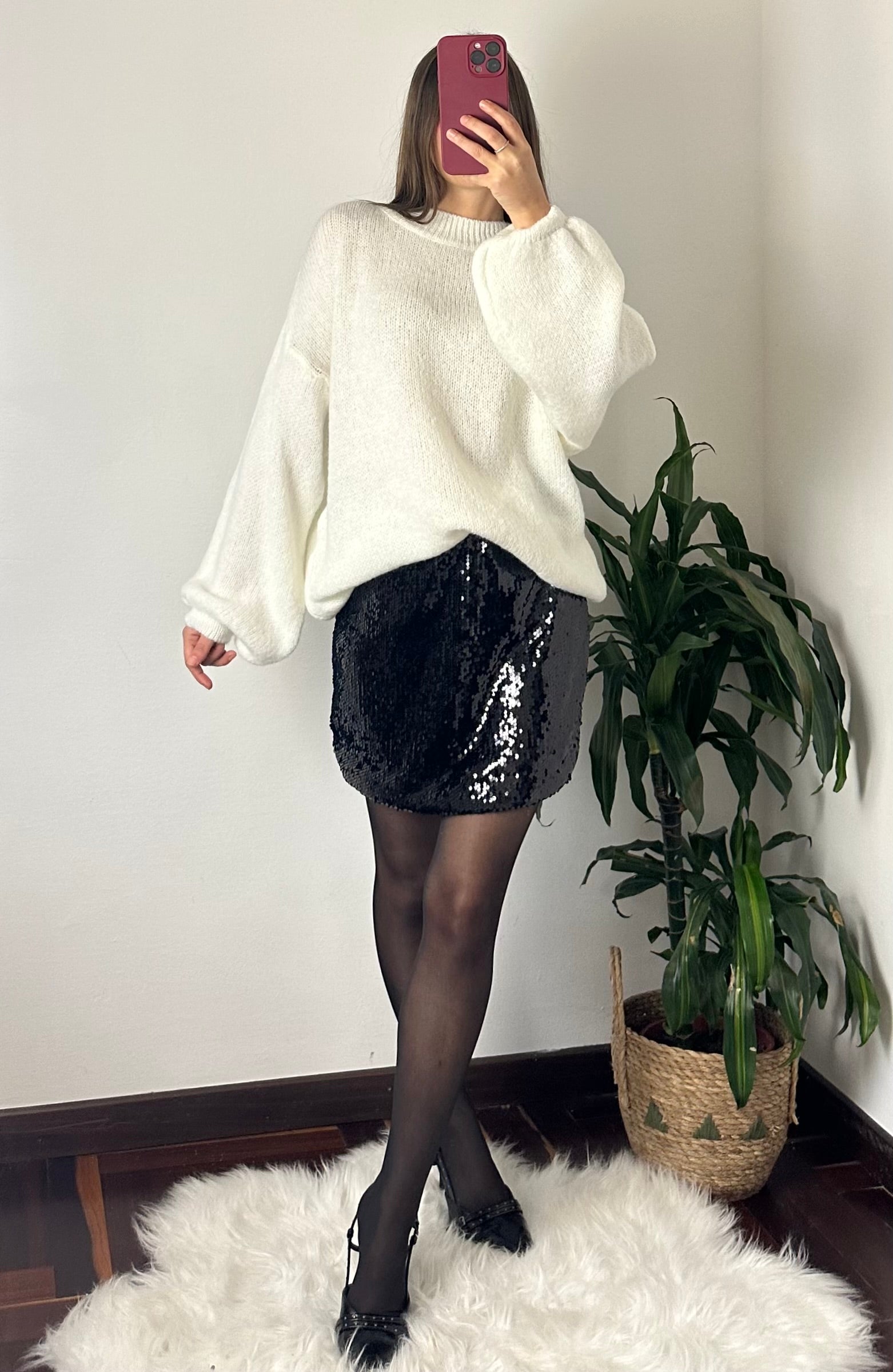 MINIGONNA PAILLETTES NERO