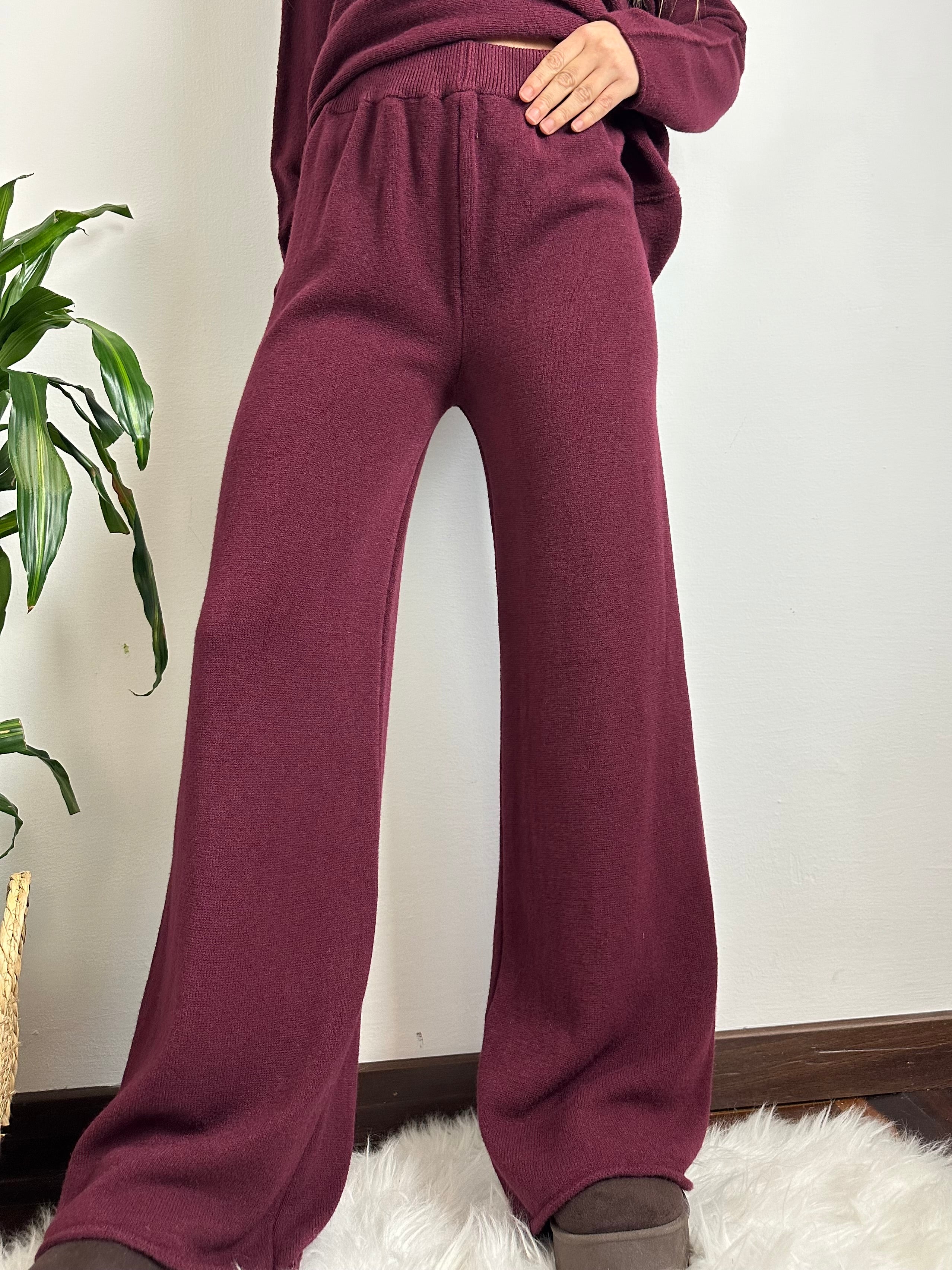 COORDINATO COLLO ALTO VISCOSA BORGOGNA