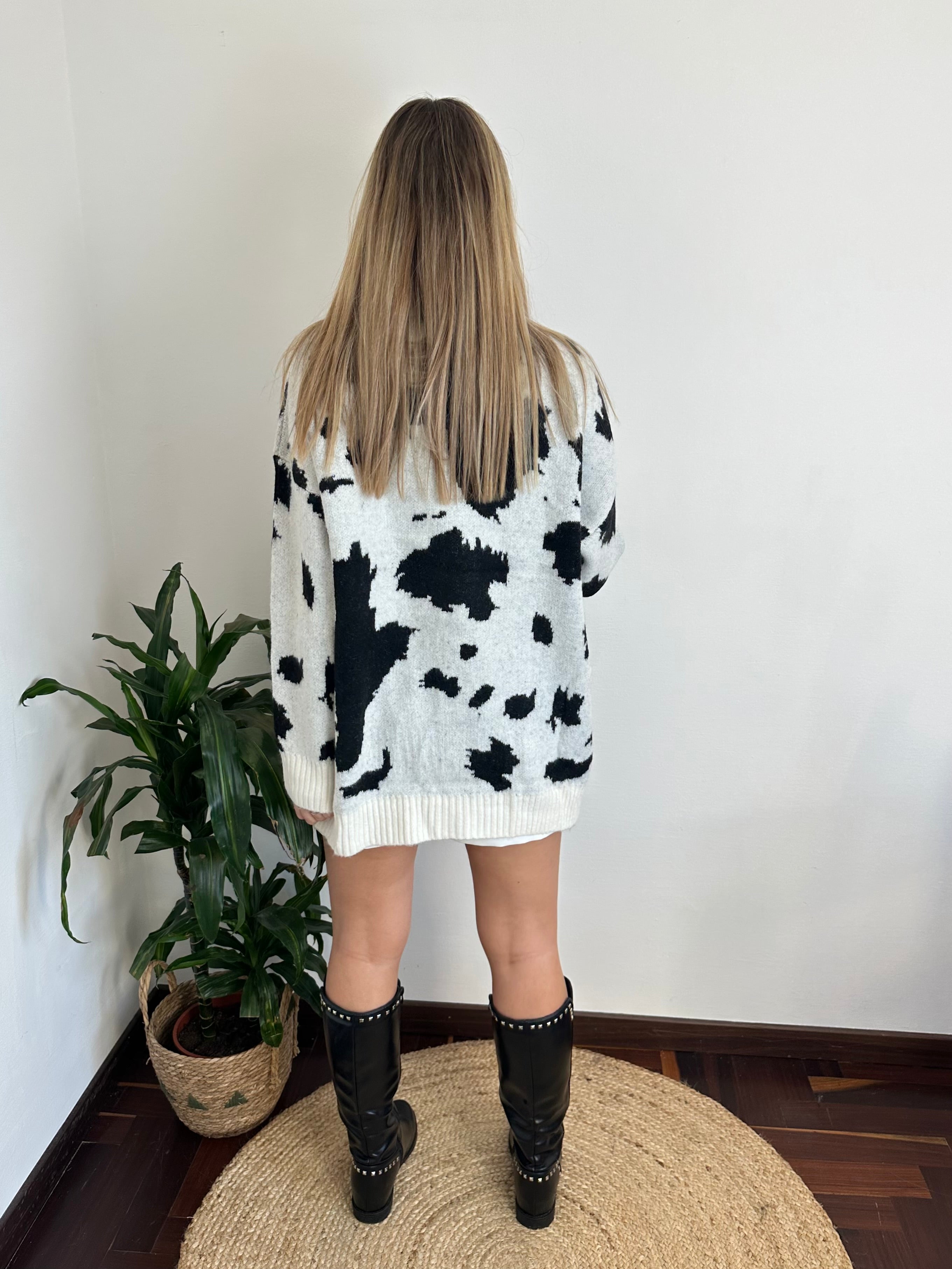 CARDIGAN COW MISTO LANA