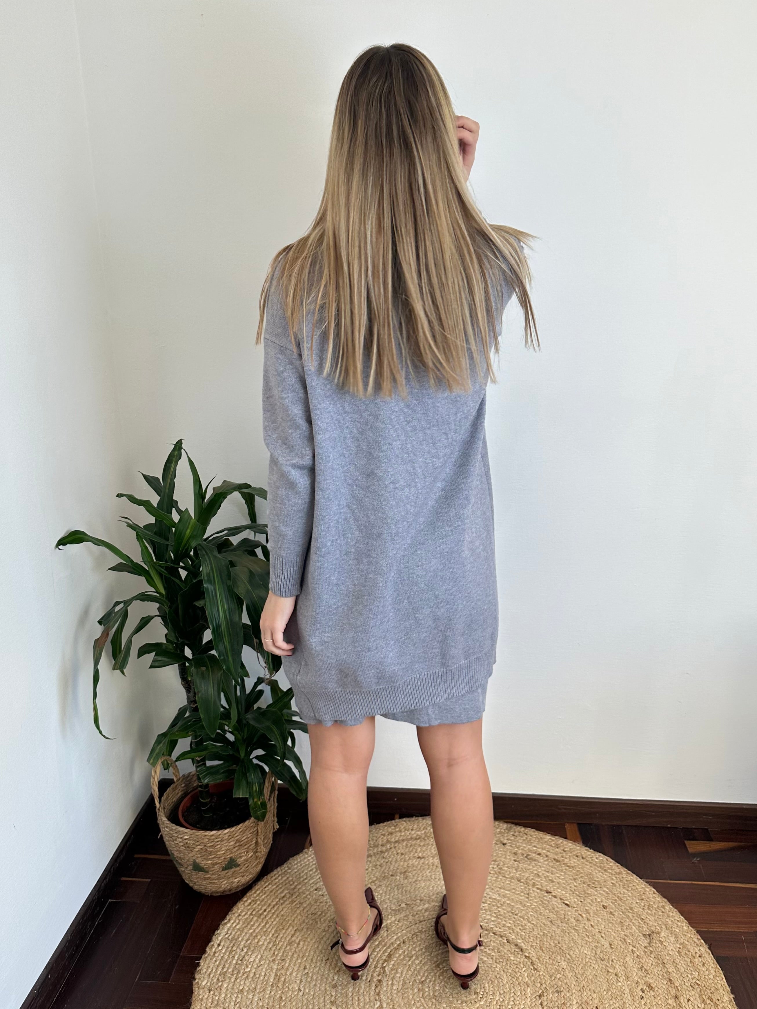 CARDIGAN in VISCOSA GRIGIO