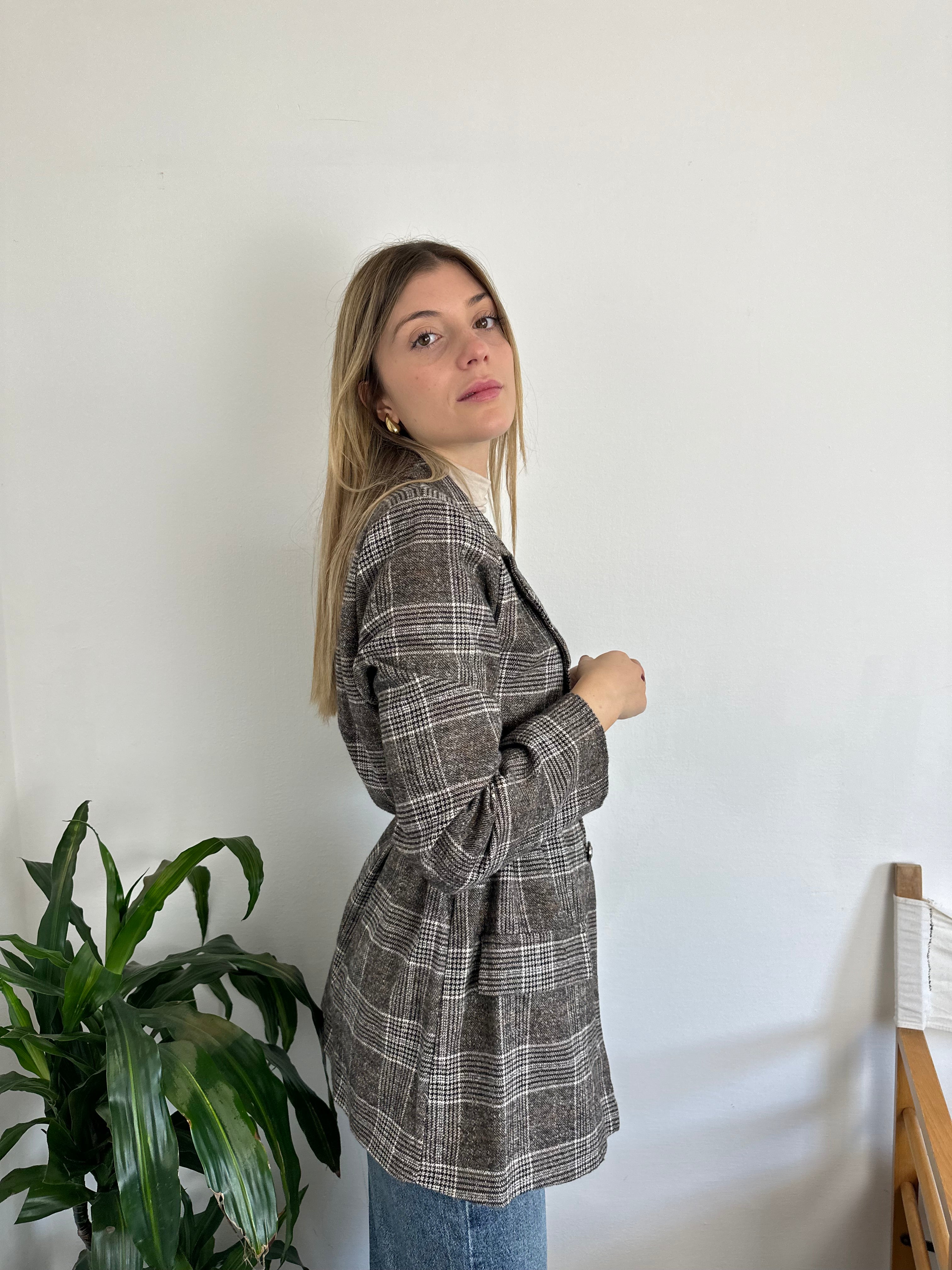 GIACCA TARTAN con CINTURA