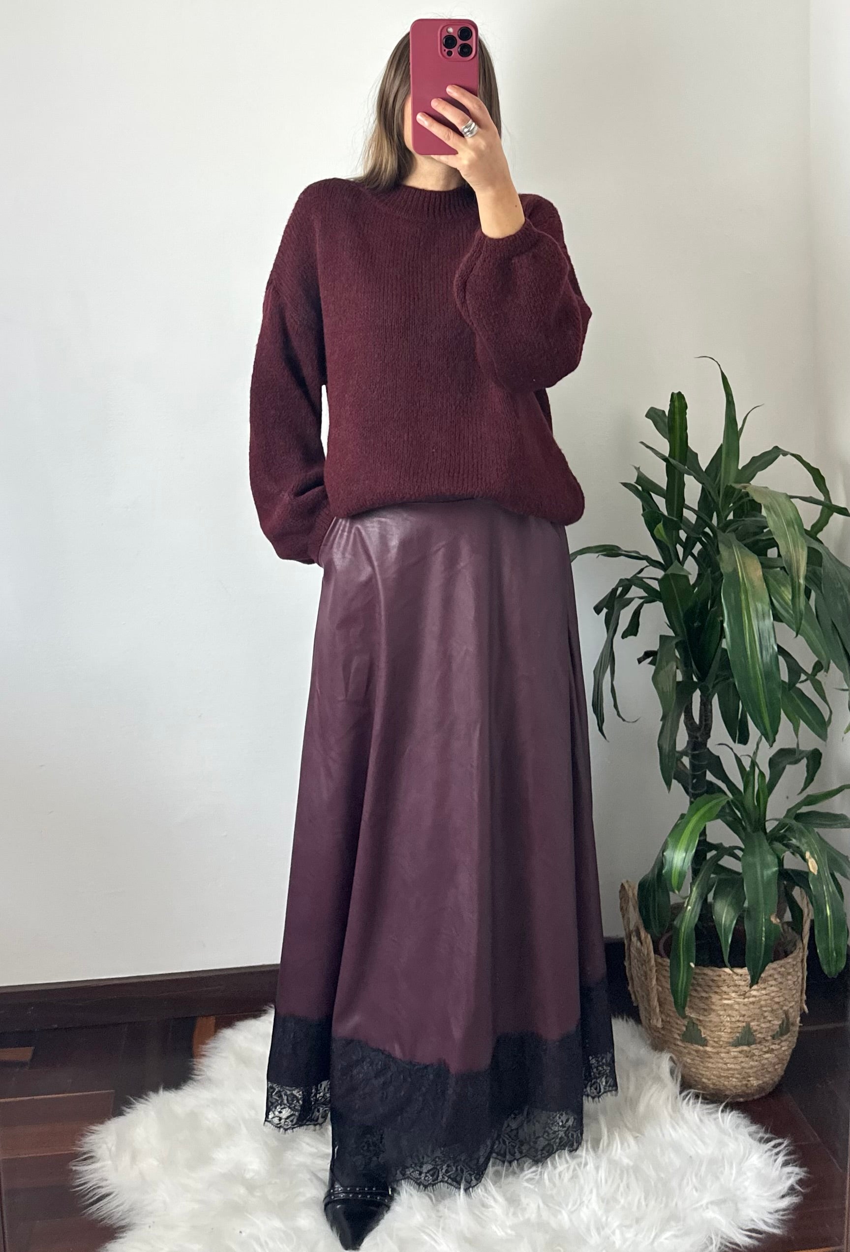 MAGLIONE misto LANA-ALPACA BORDEAUX