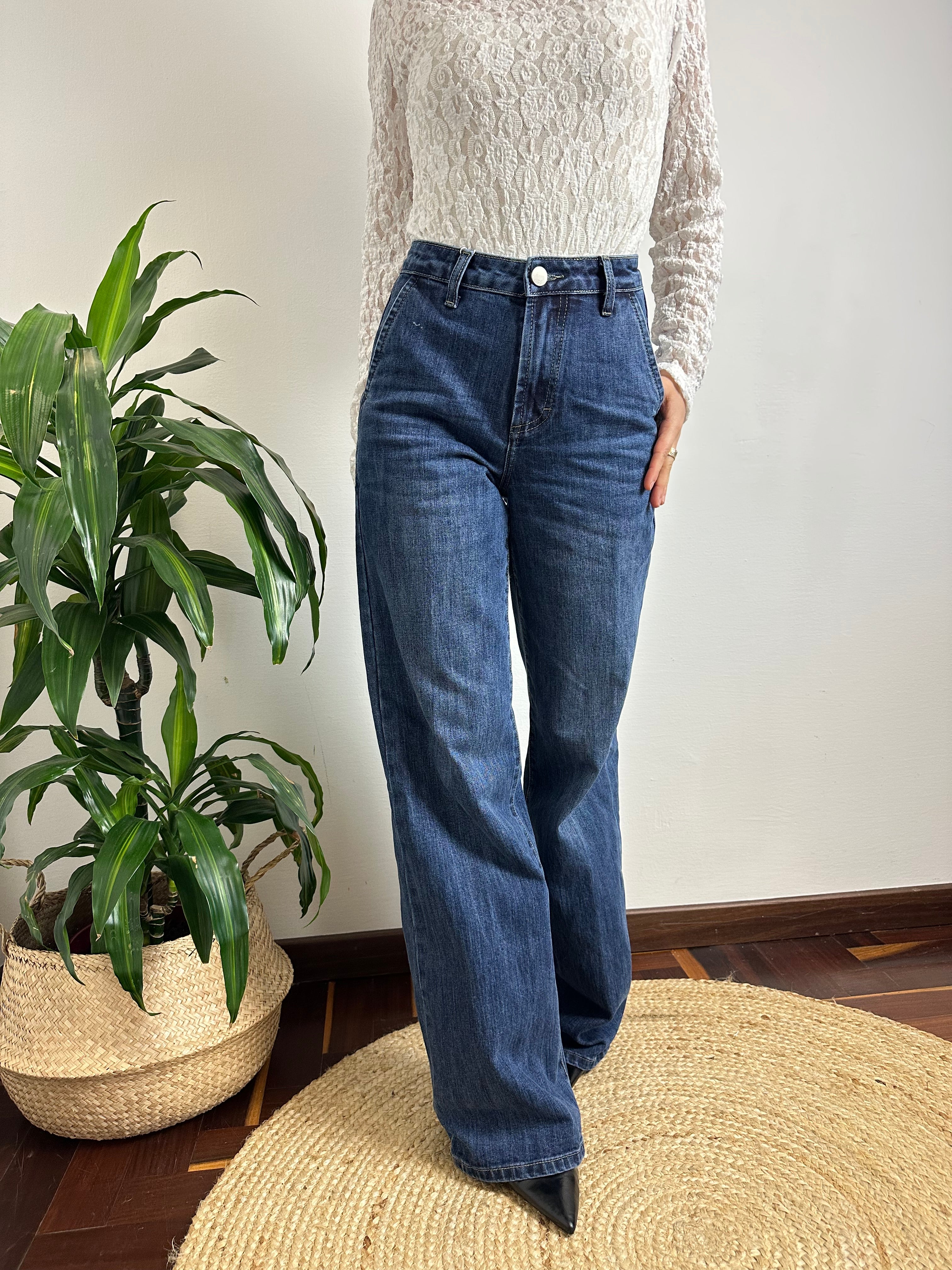 JEANS WIDE LEG LAVAGGIO SCURO