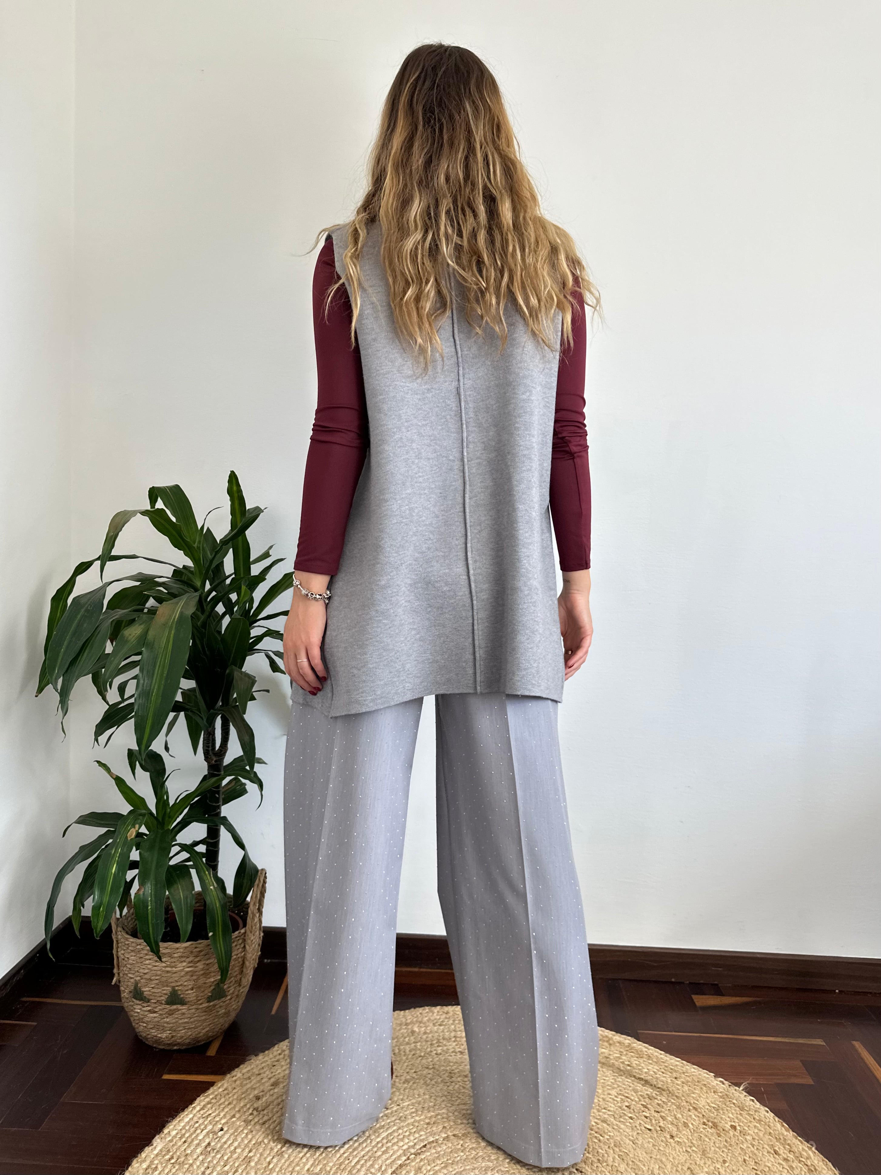 GILET in MAGLIA GRIGIO