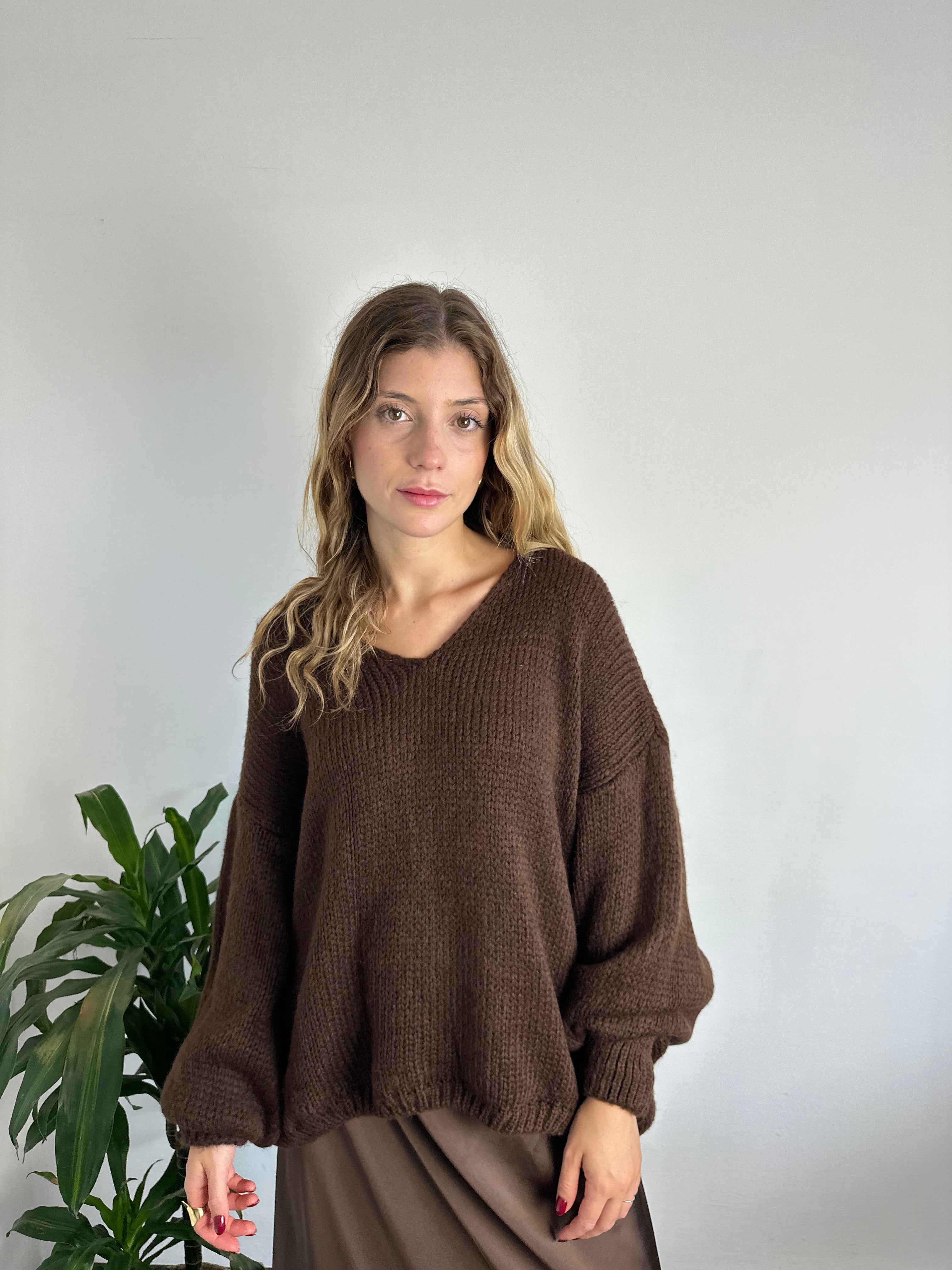 MAGLIONE “ LIMONCELLO “ MARRONE