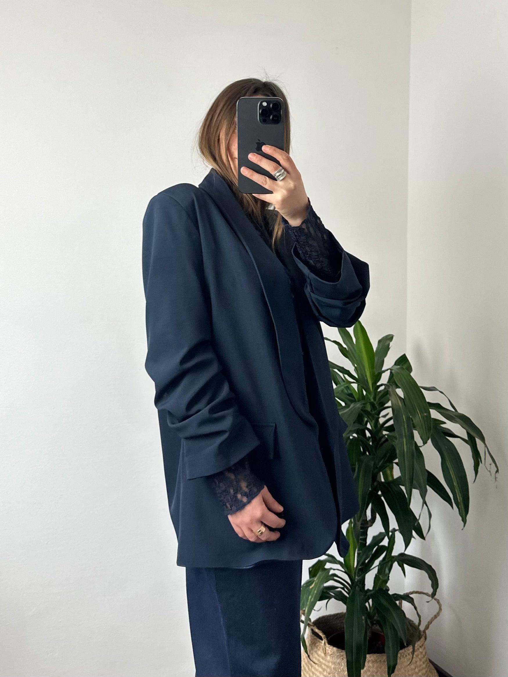 BLAZER MANICA ARRICCIATA BLU NOTTE