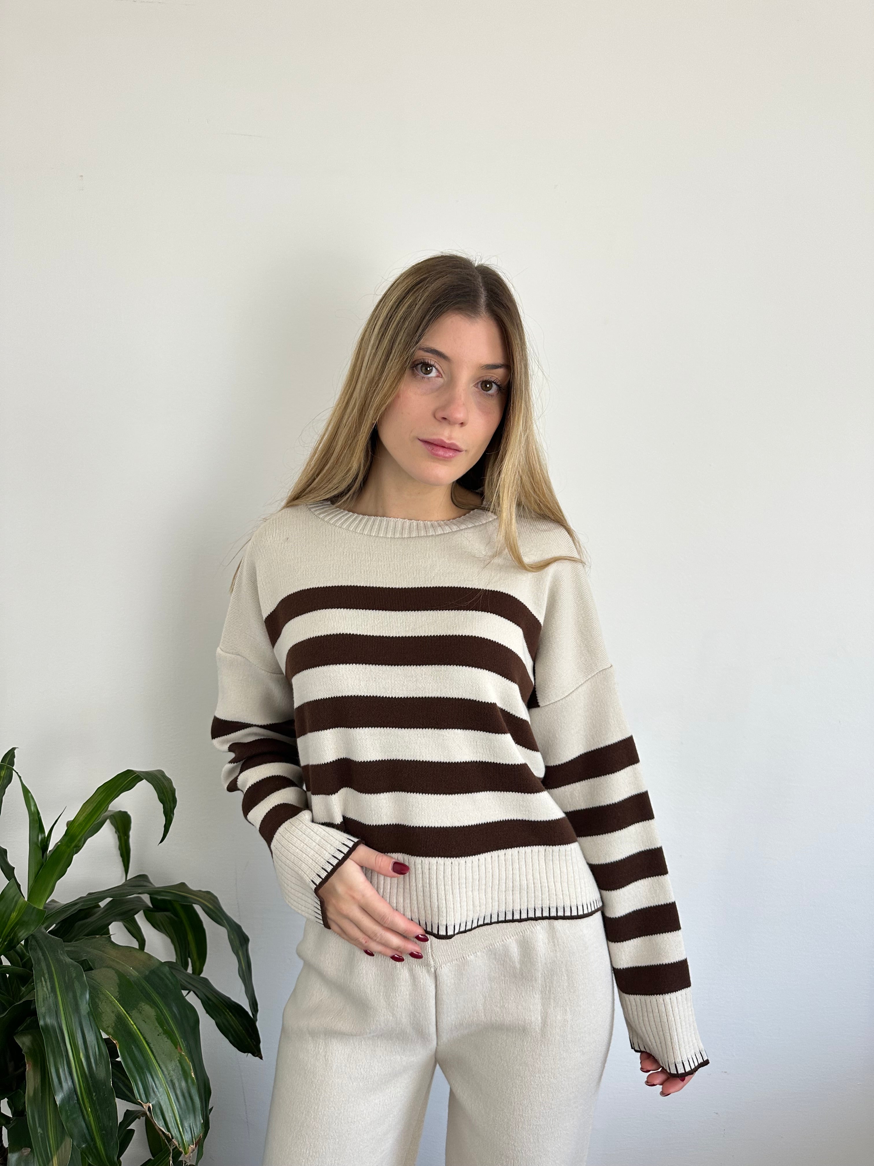 COORDINATO RIGHE misto LANA