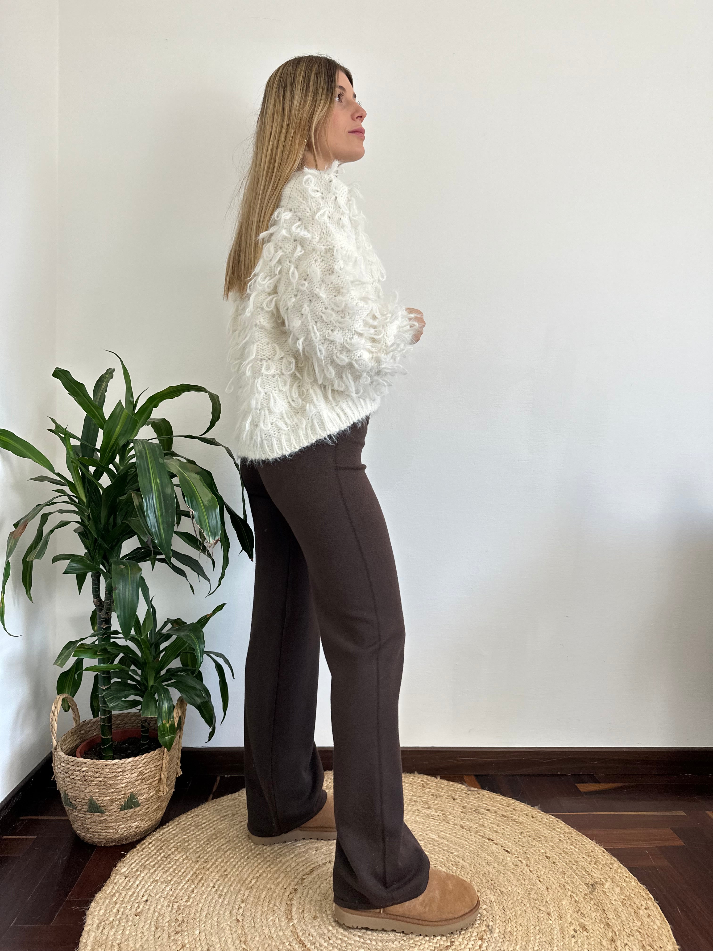 PANTALONE IN MAGLIA CIOCCOLATO