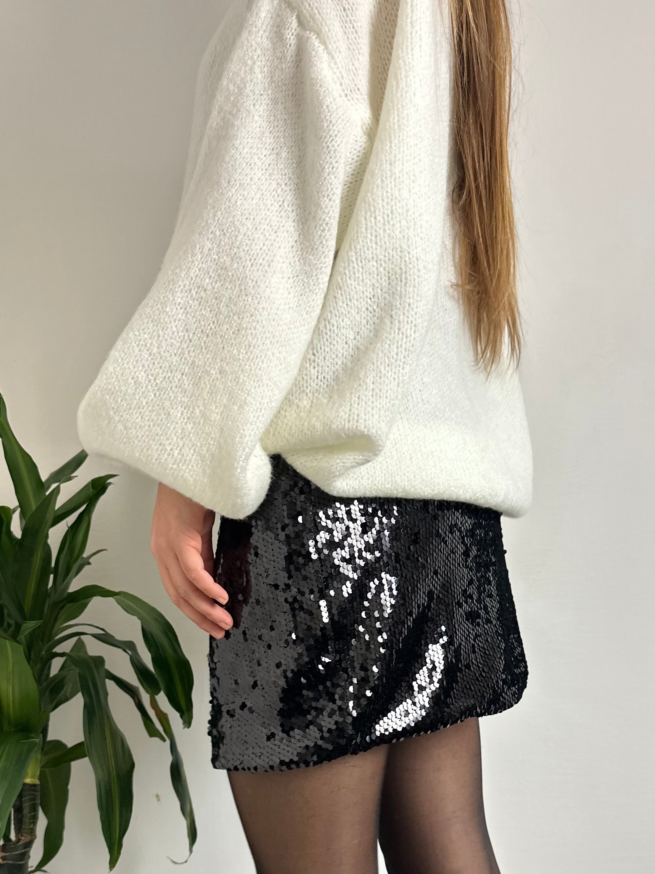 MINIGONNA PAILLETTES NERO