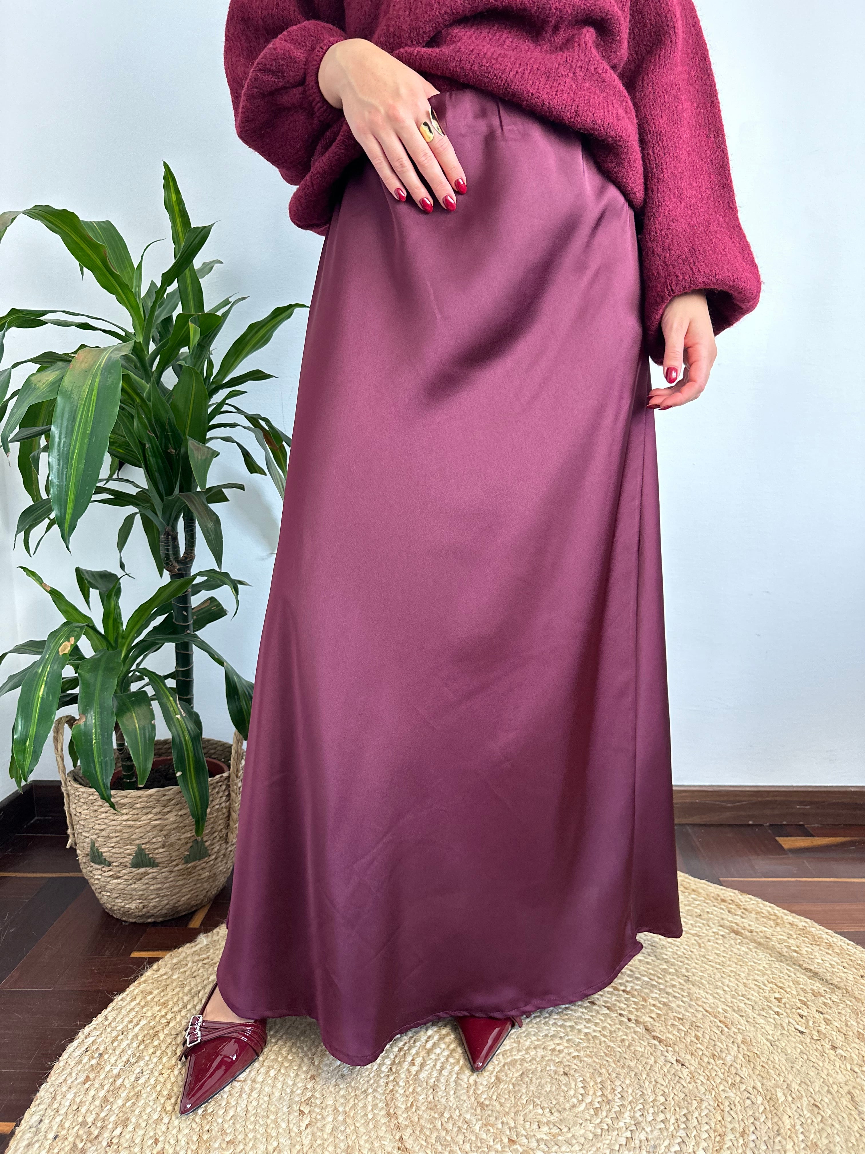 GONNA SATIN BORDEAUX