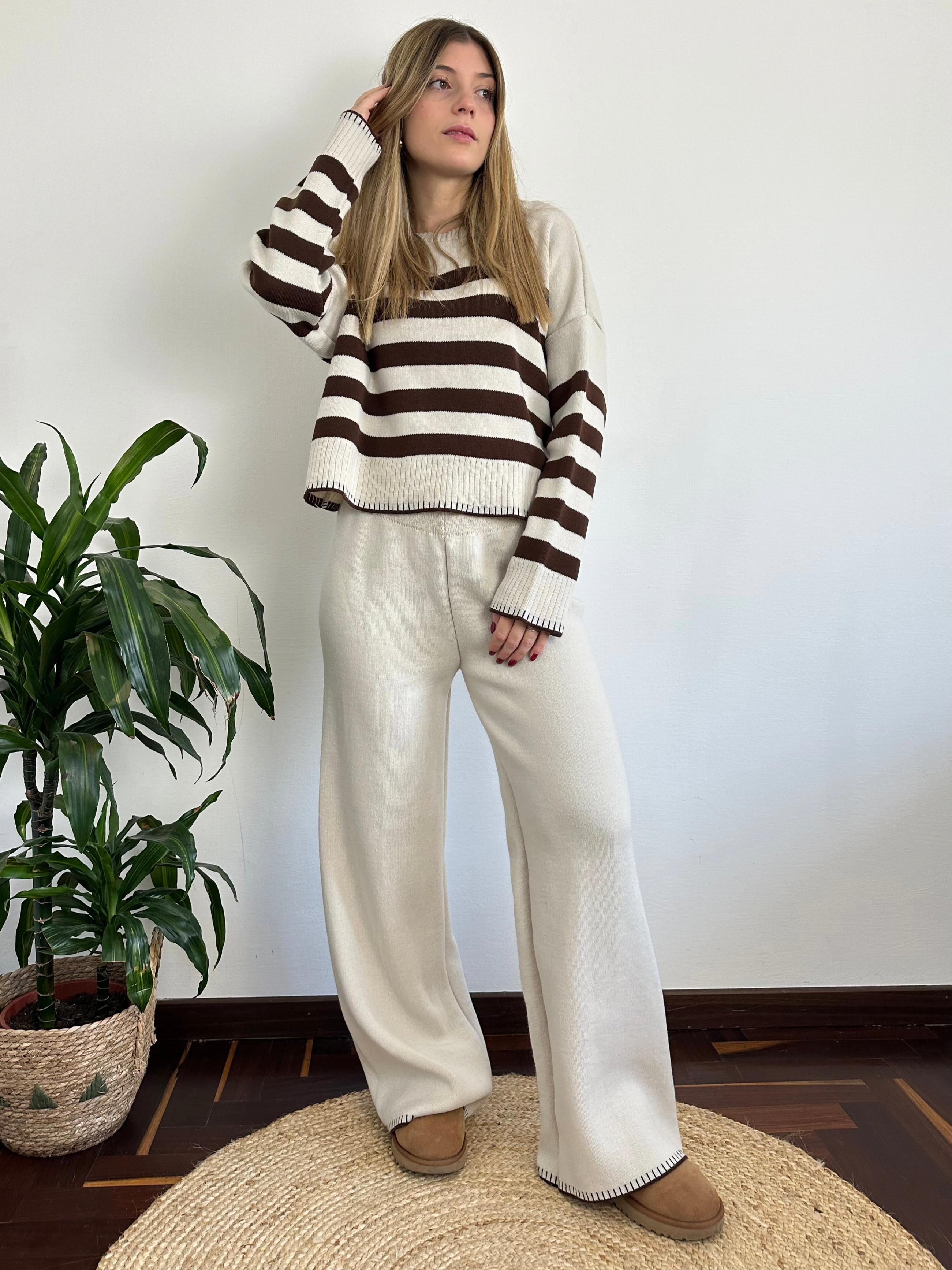 COORDINATO RIGHE misto LANA