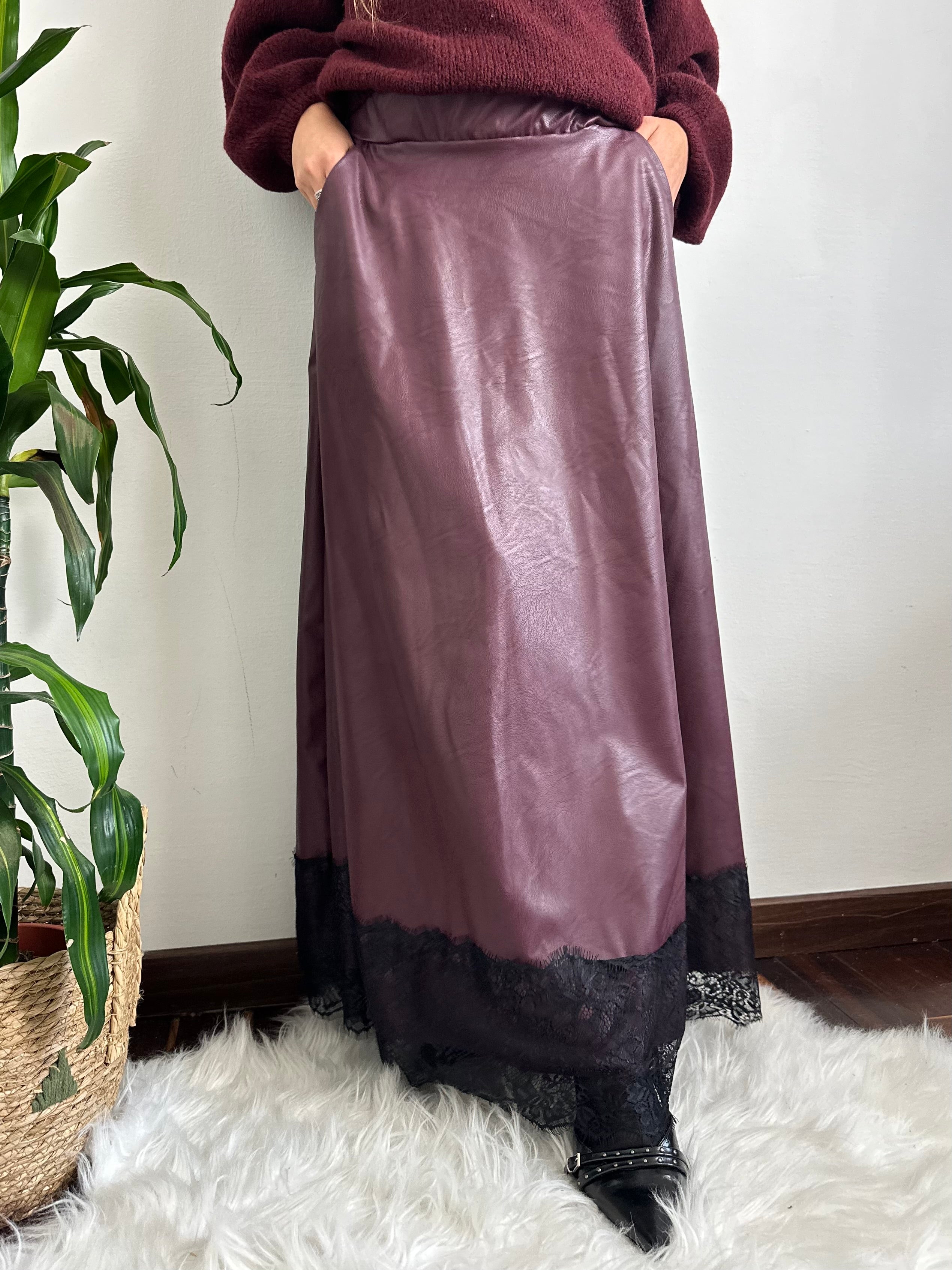 GONNA ECOPELLE BORGOGNA