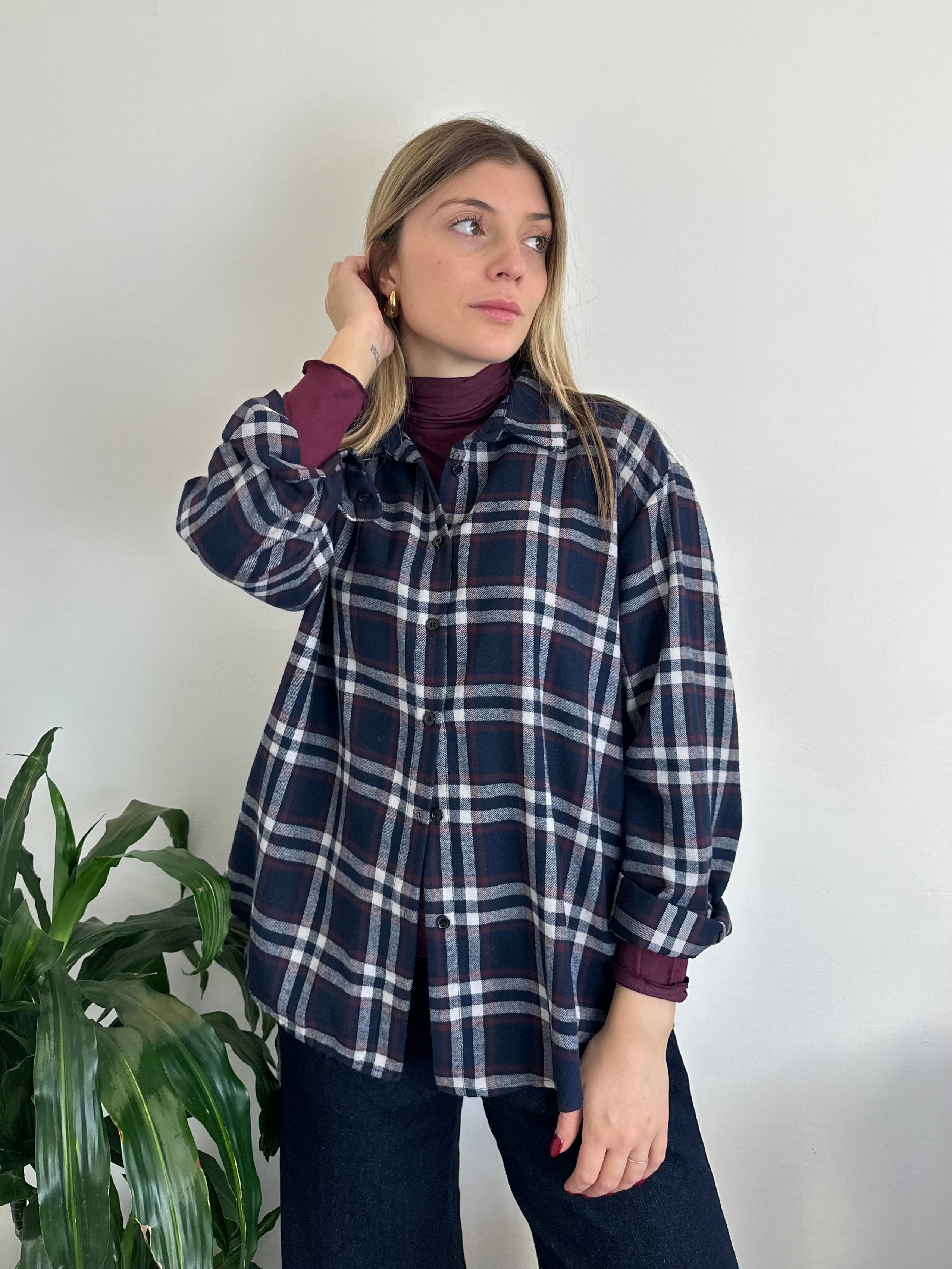 CAMICIA FLANELLA QUADRI BLU