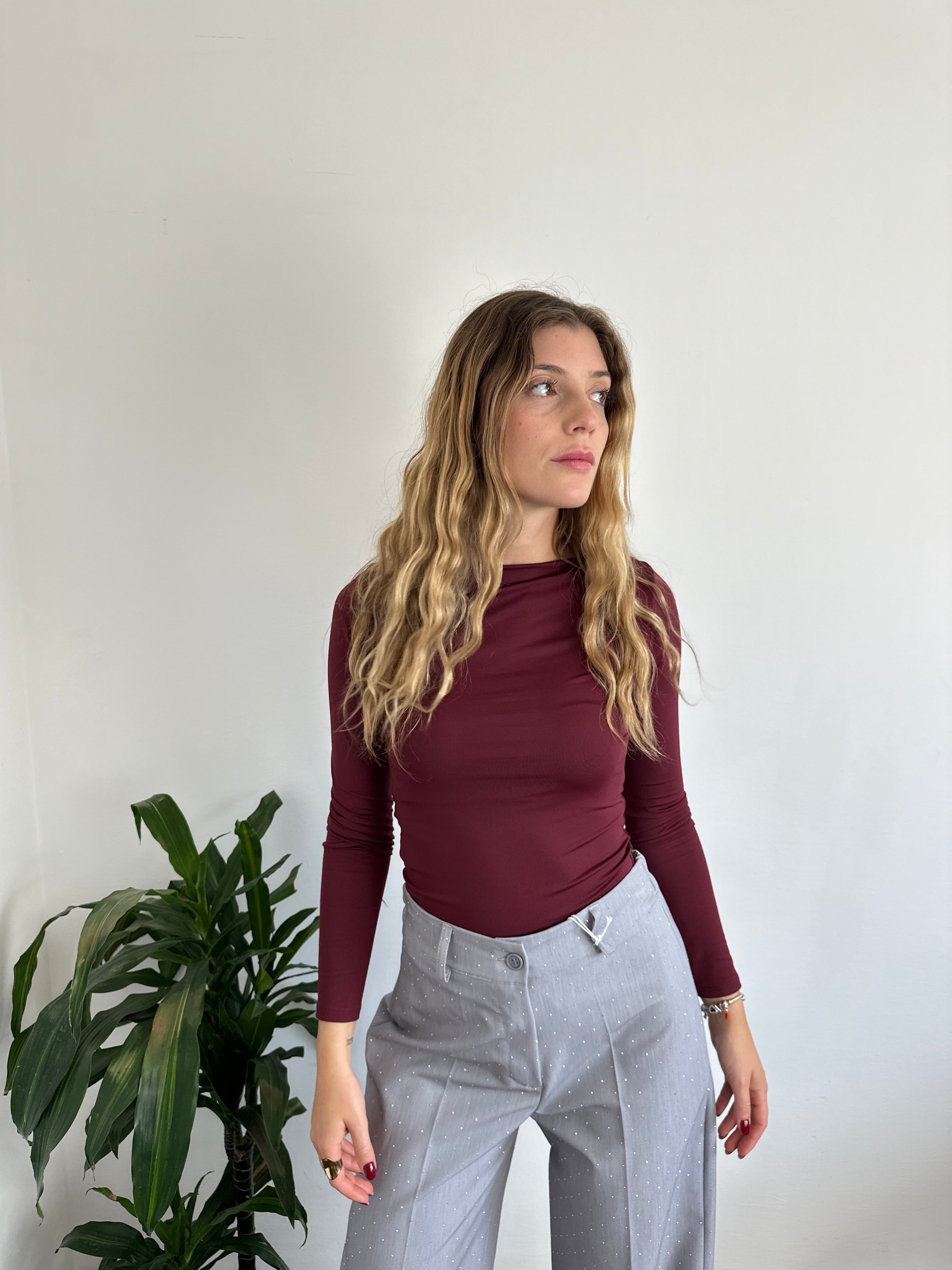 MAGLIA BASIC BORDEAUX