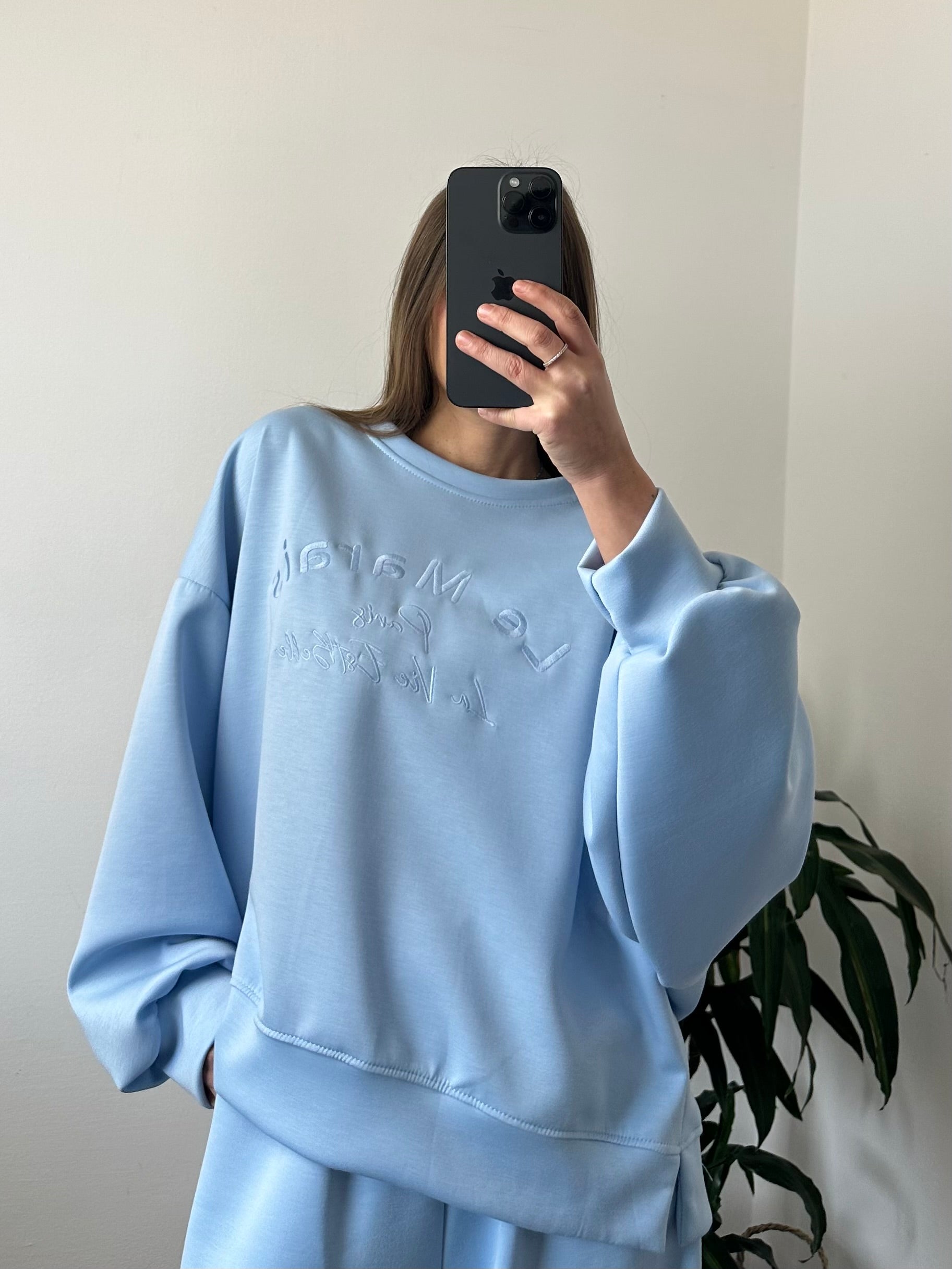 FELPA PUNTO MILANO con scritta AZZURRA