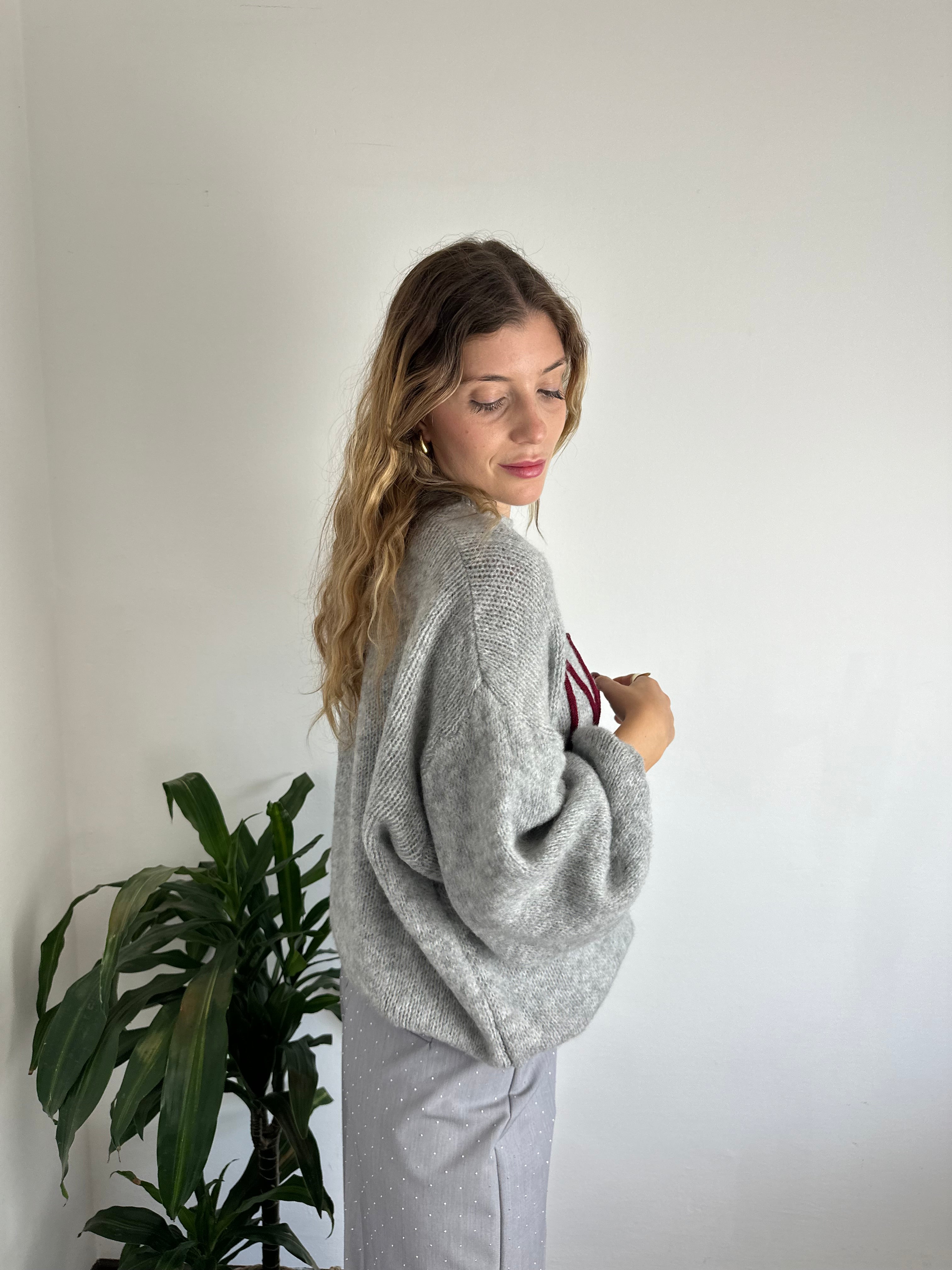 MAGLIONE “ No vabbè “ GRIGIO