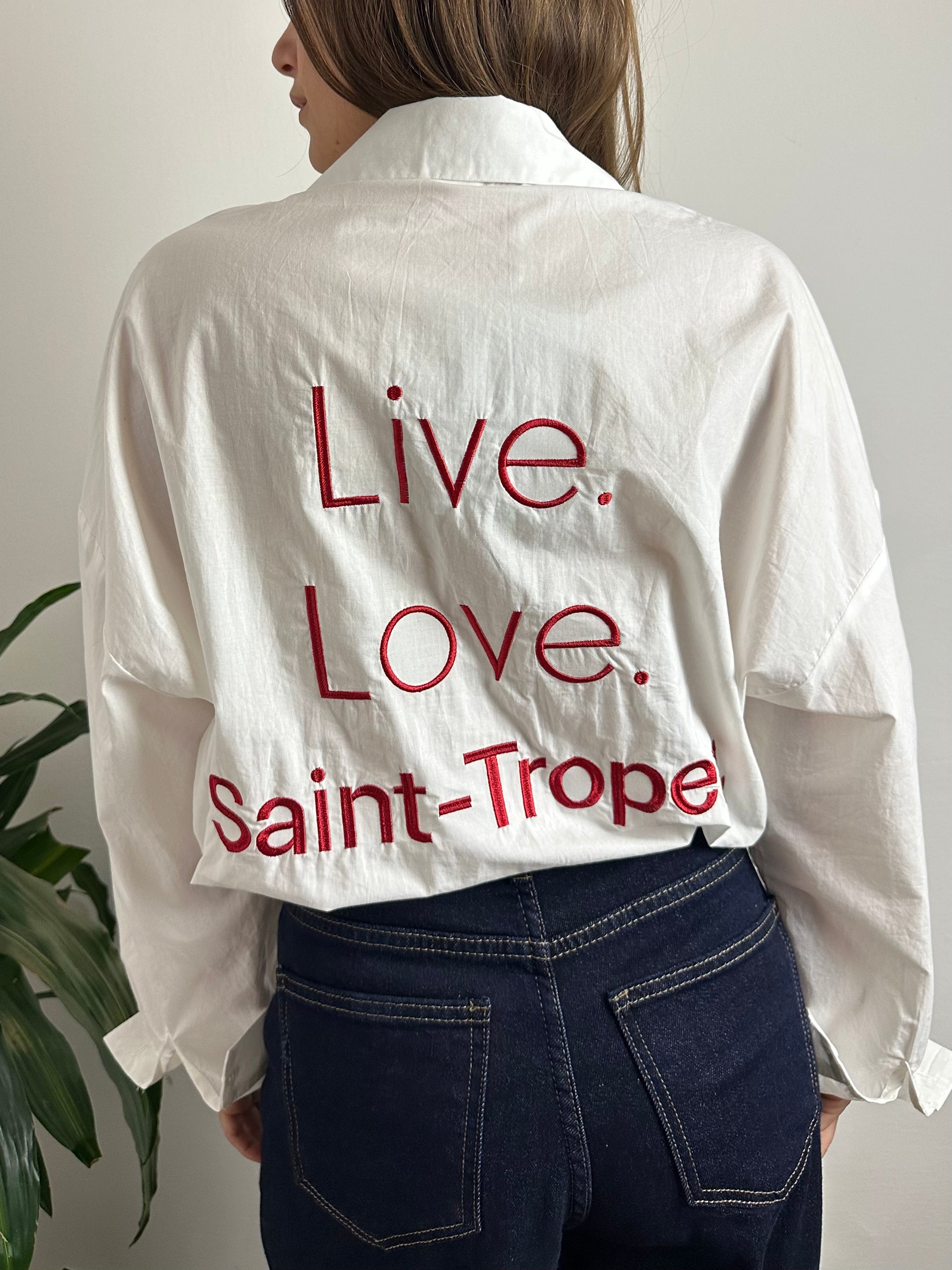 CAMICIA “ Live Love Saint-Tropez 100% COTONE