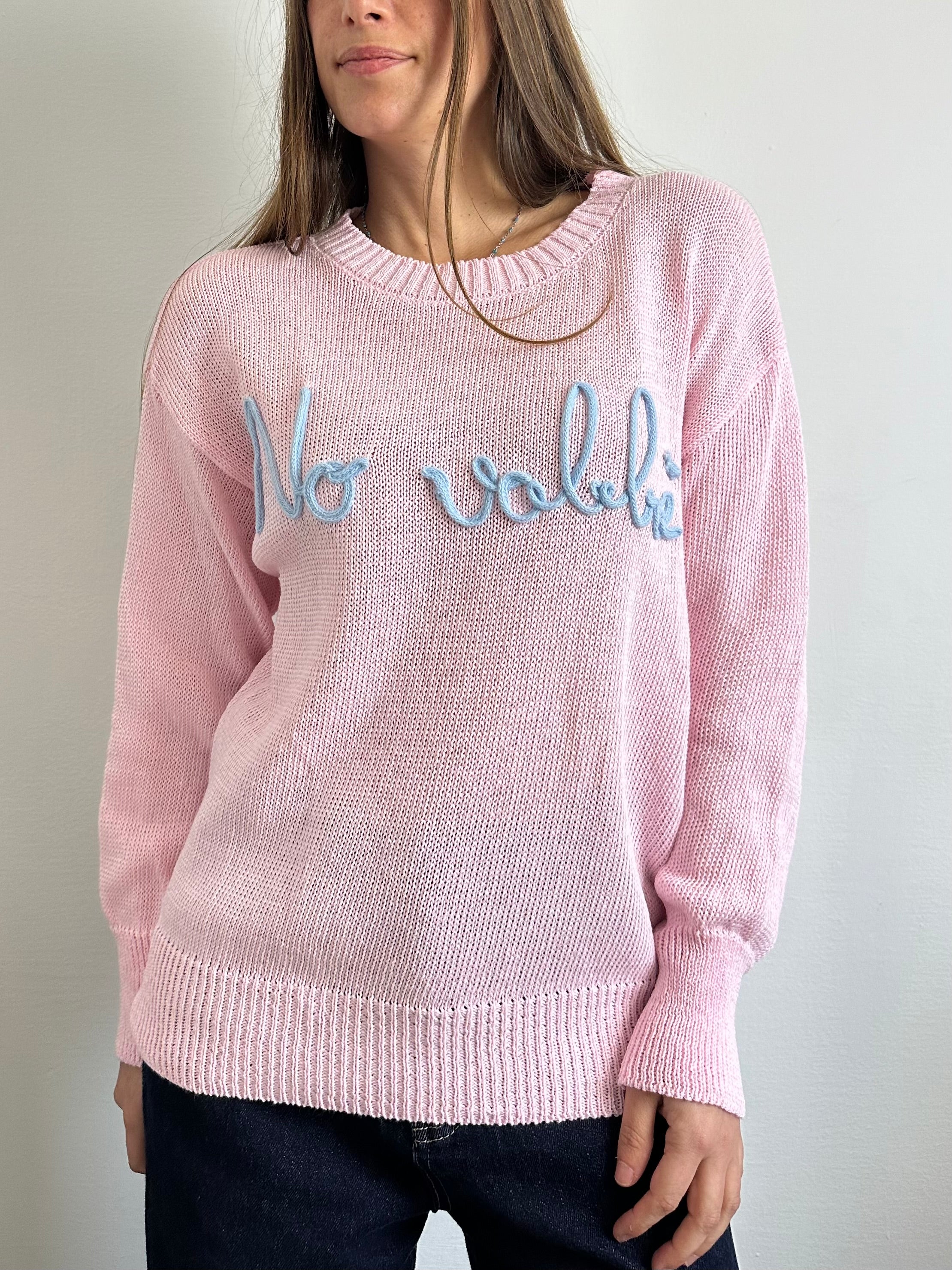 PULLOVER “No vabbè” 100% cotone ROSA