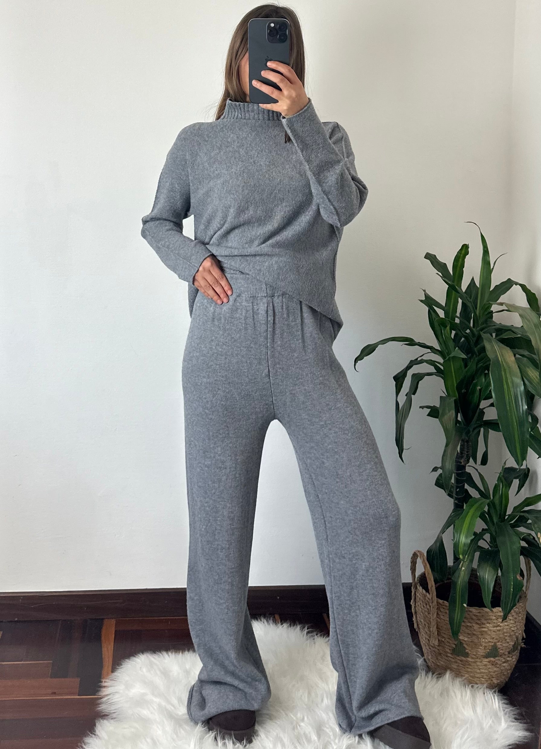 COORDINATO COLLO ALTO VISCOSA GRIGIO