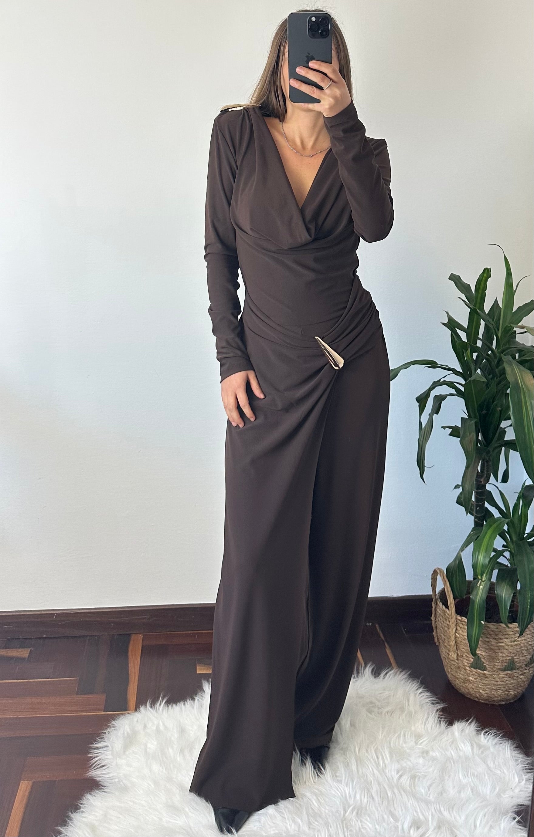 JUMPSUIT-ABITO MARRONE
