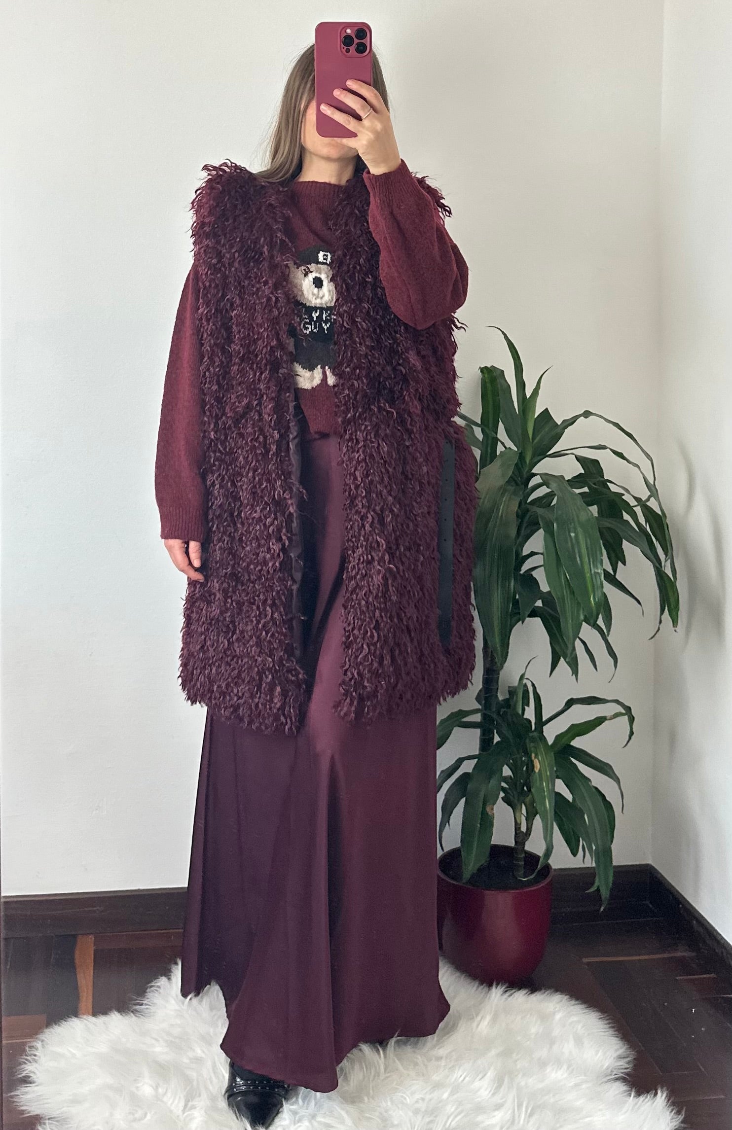 GILET ECOPELLICCIA BORGOGNA