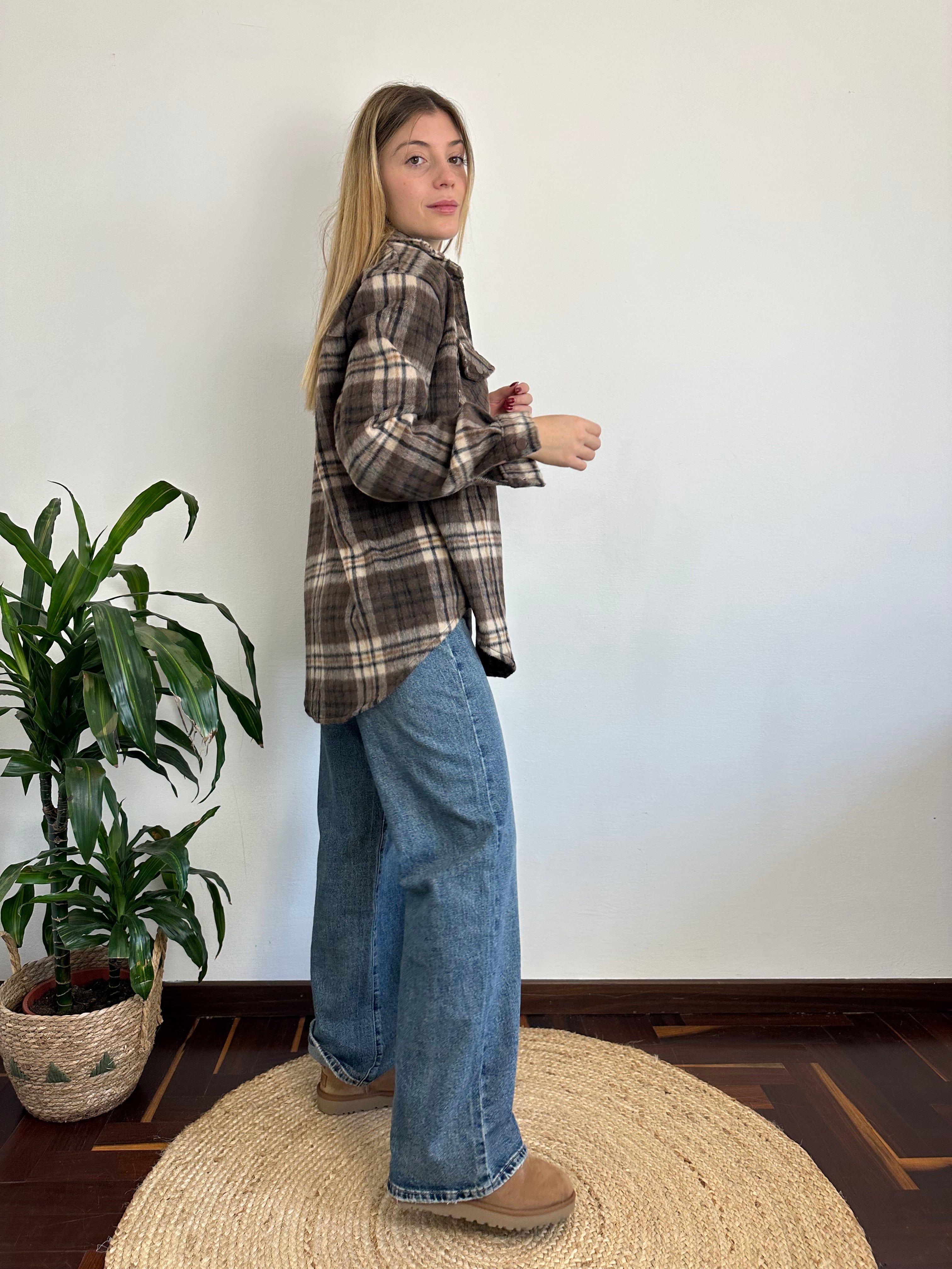 CAMICIA PELOSA COTONE MARRONE