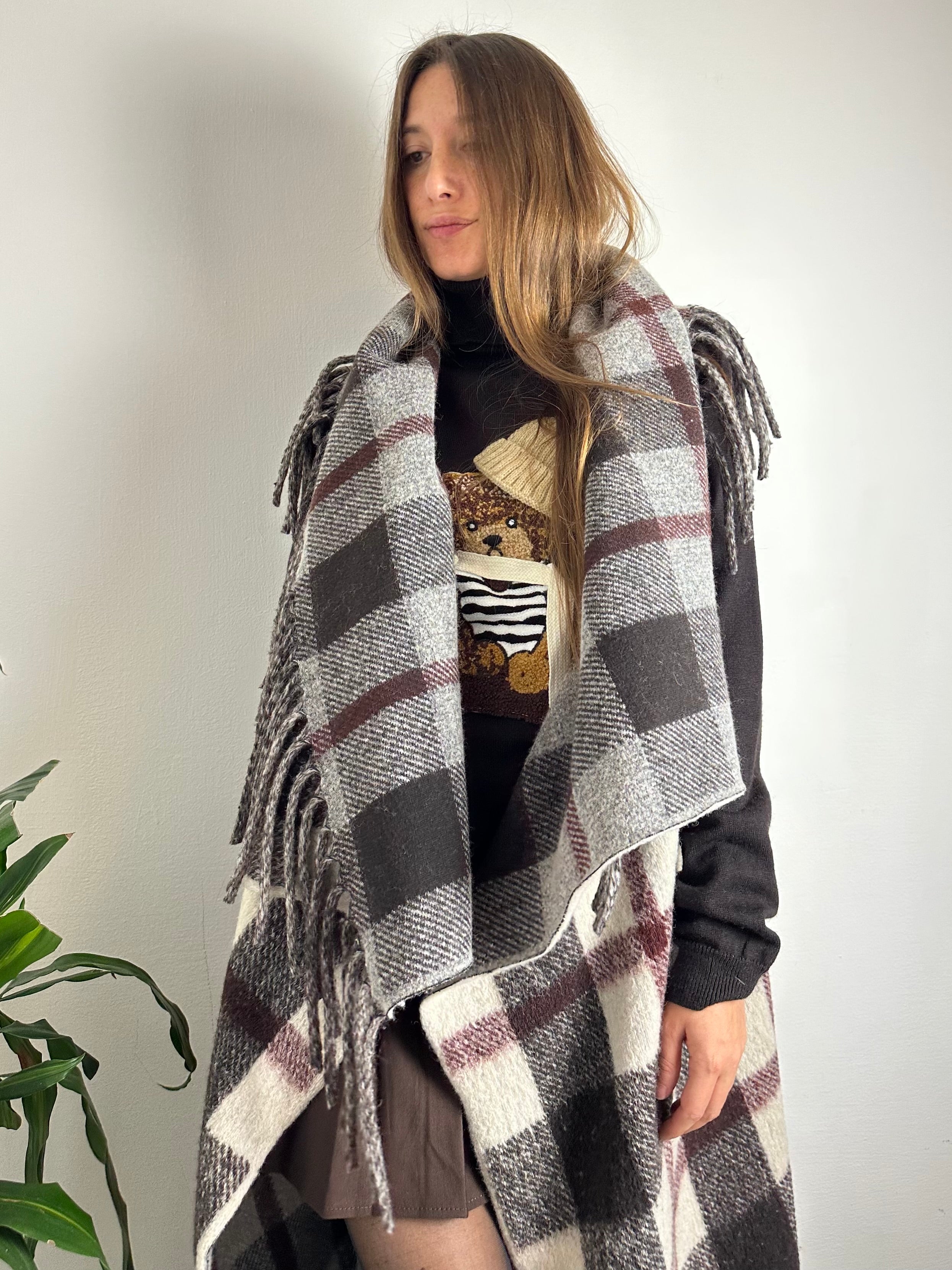 SMANICATO TARTAN in LANA