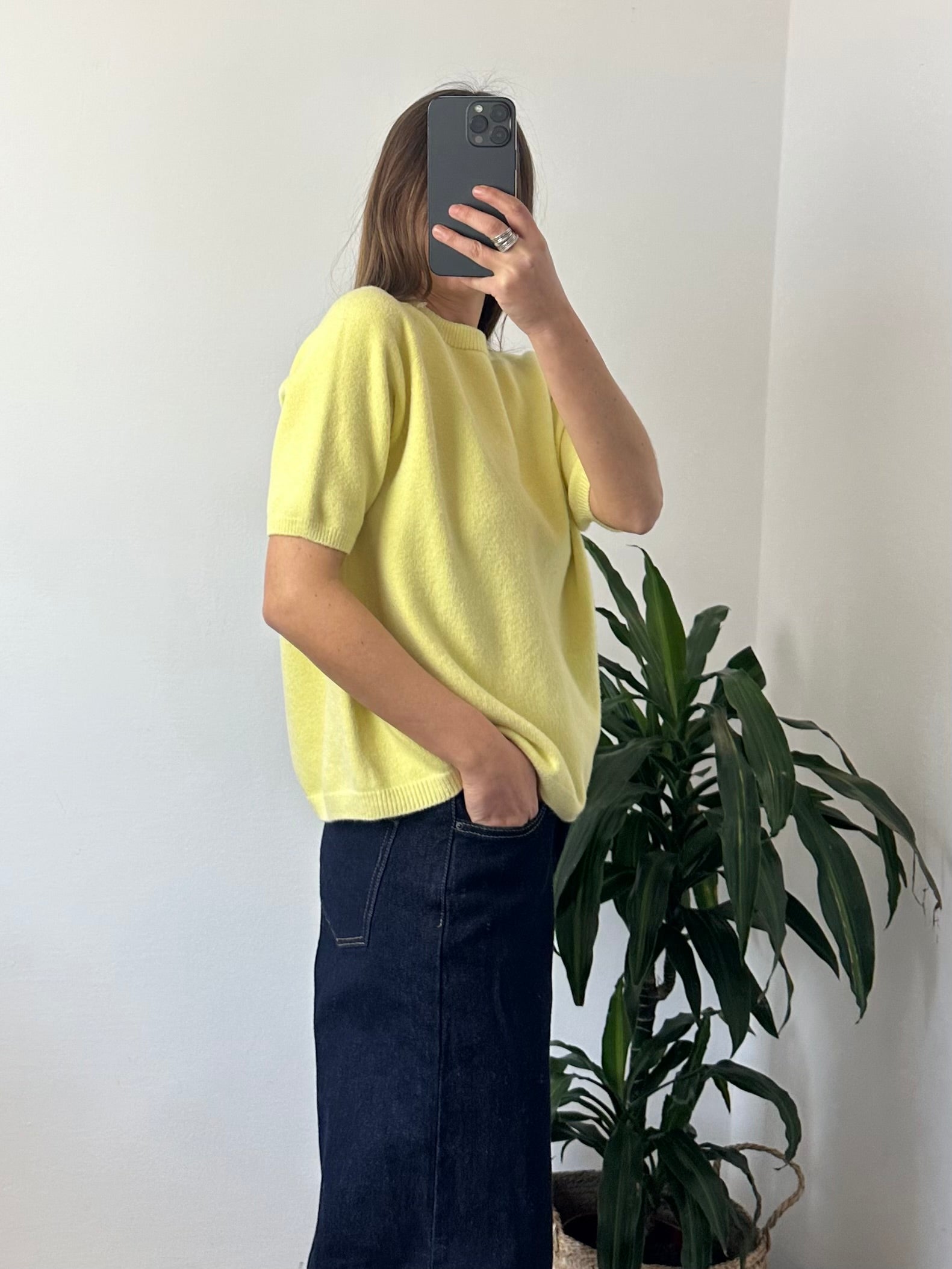 PULLOVER MANICA 3/4 in MORBIDA VISCOSA GIALLO