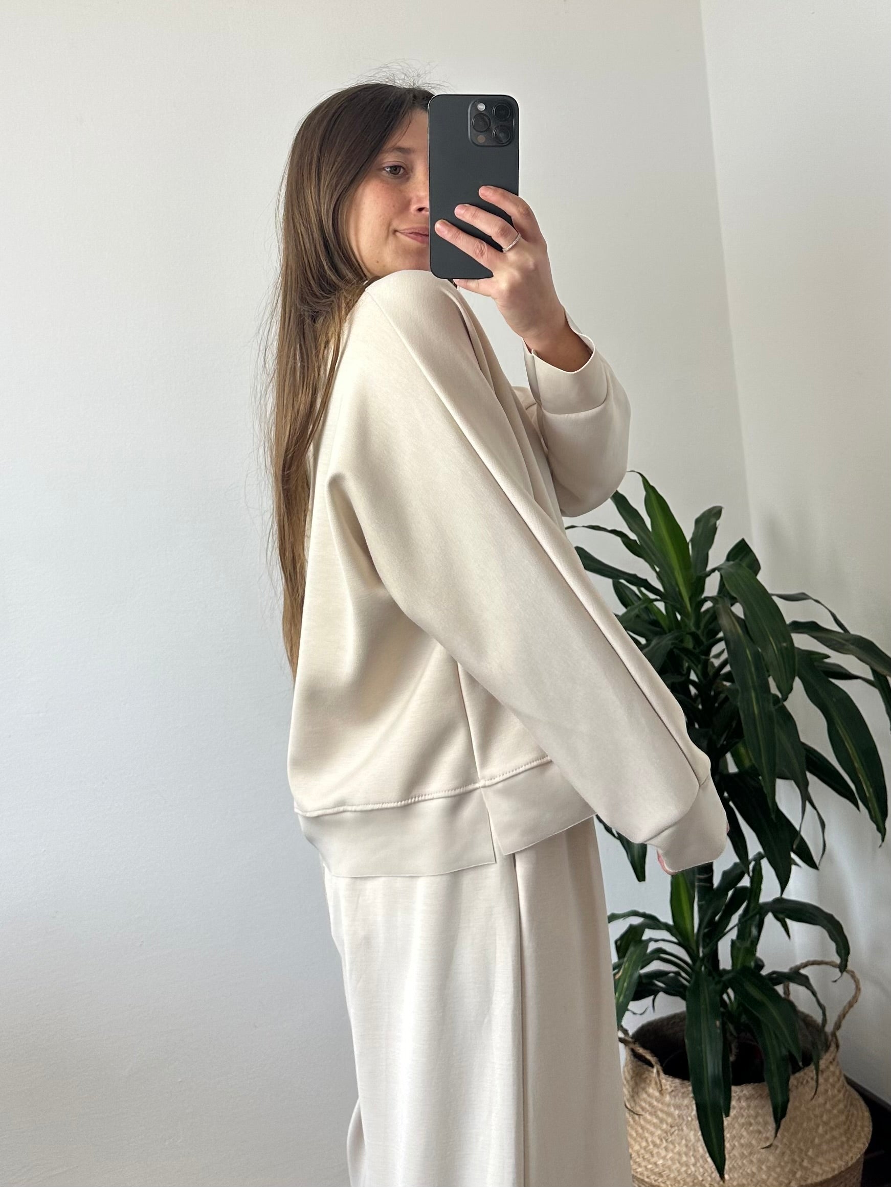 FELPA PUNTO MILANO BEIGE