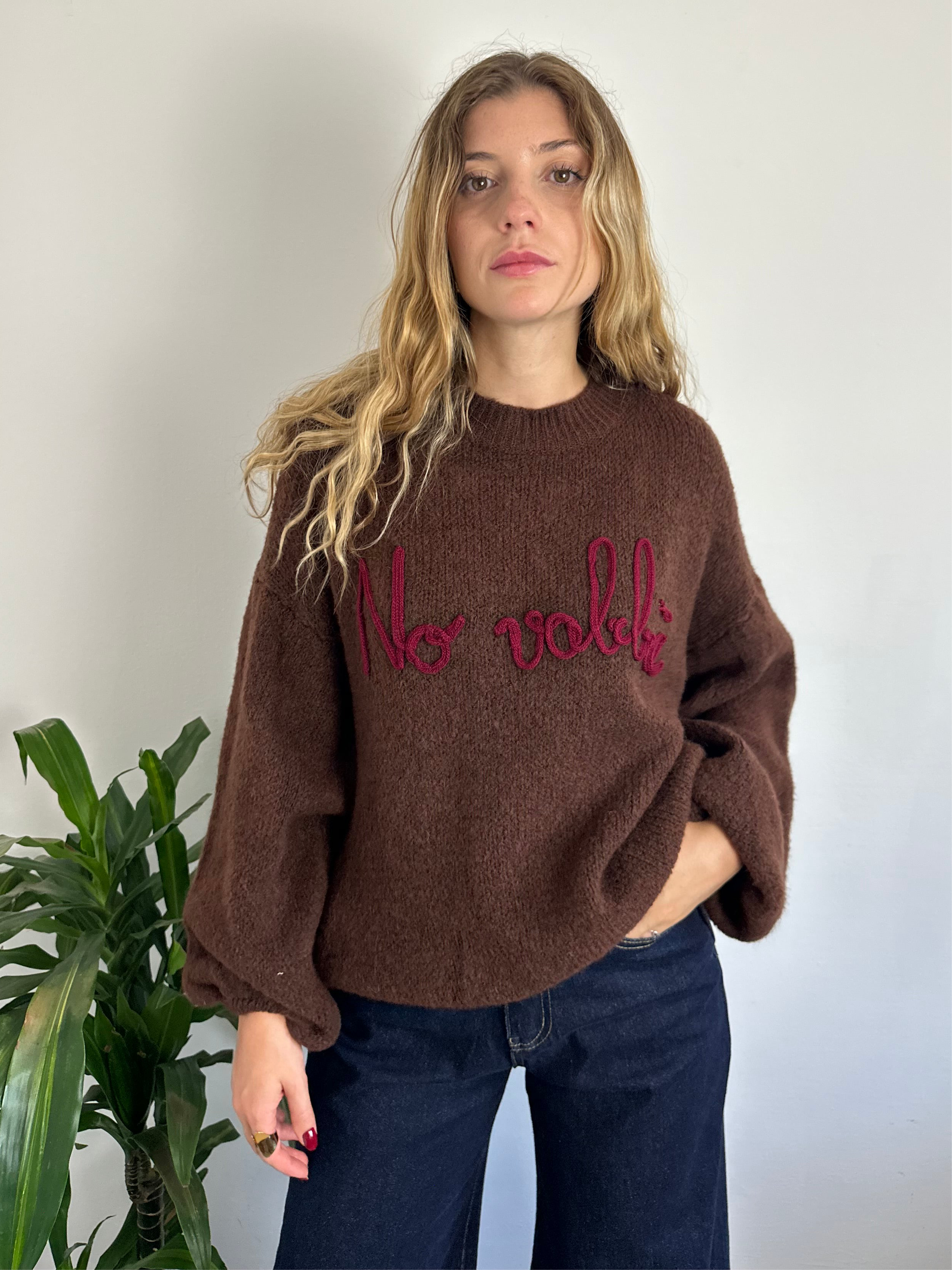 MAGLIONE “ No vabbè “ MARRONE