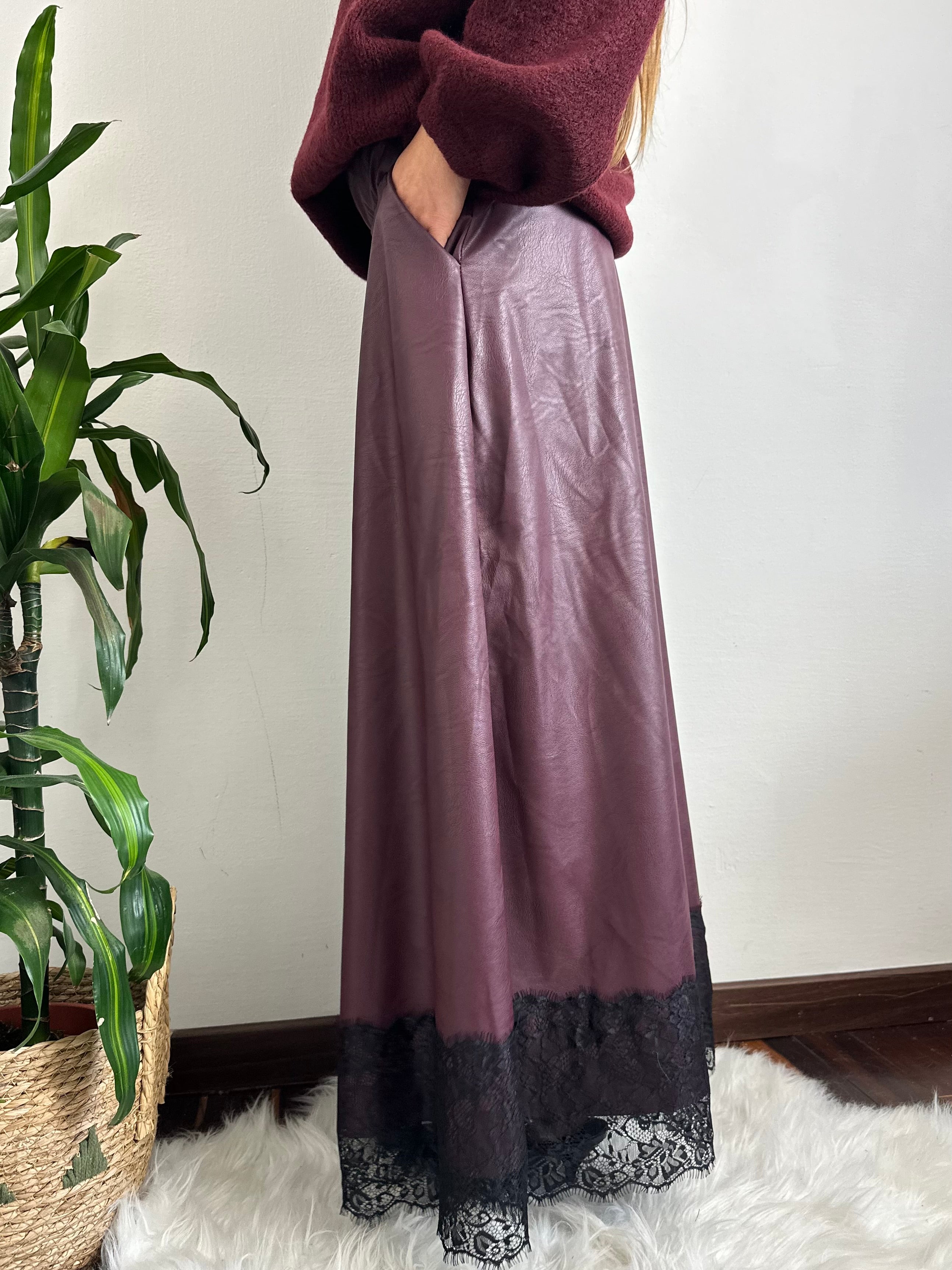 GONNA ECOPELLE BORGOGNA