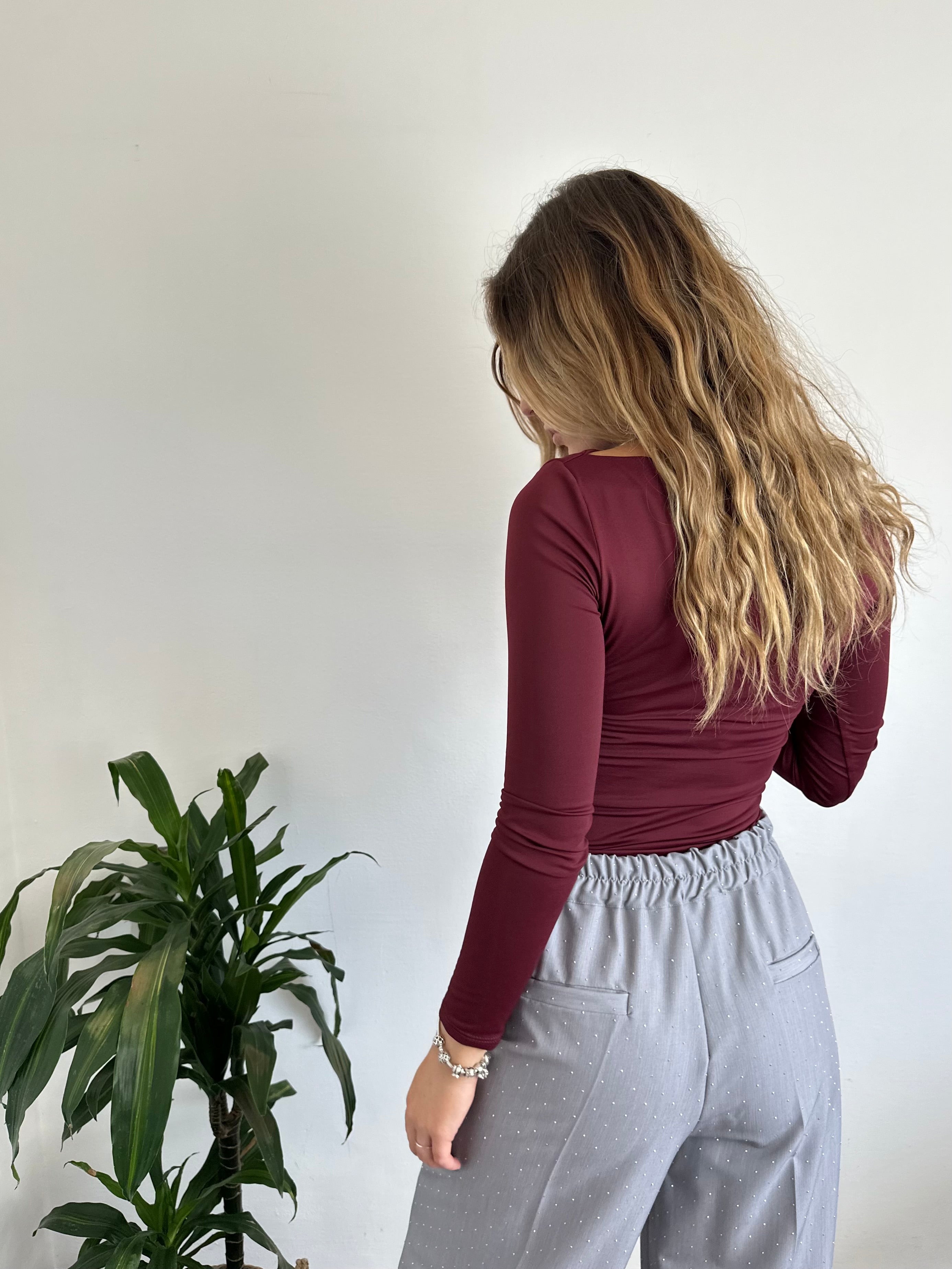 MAGLIA BASIC BORDEAUX