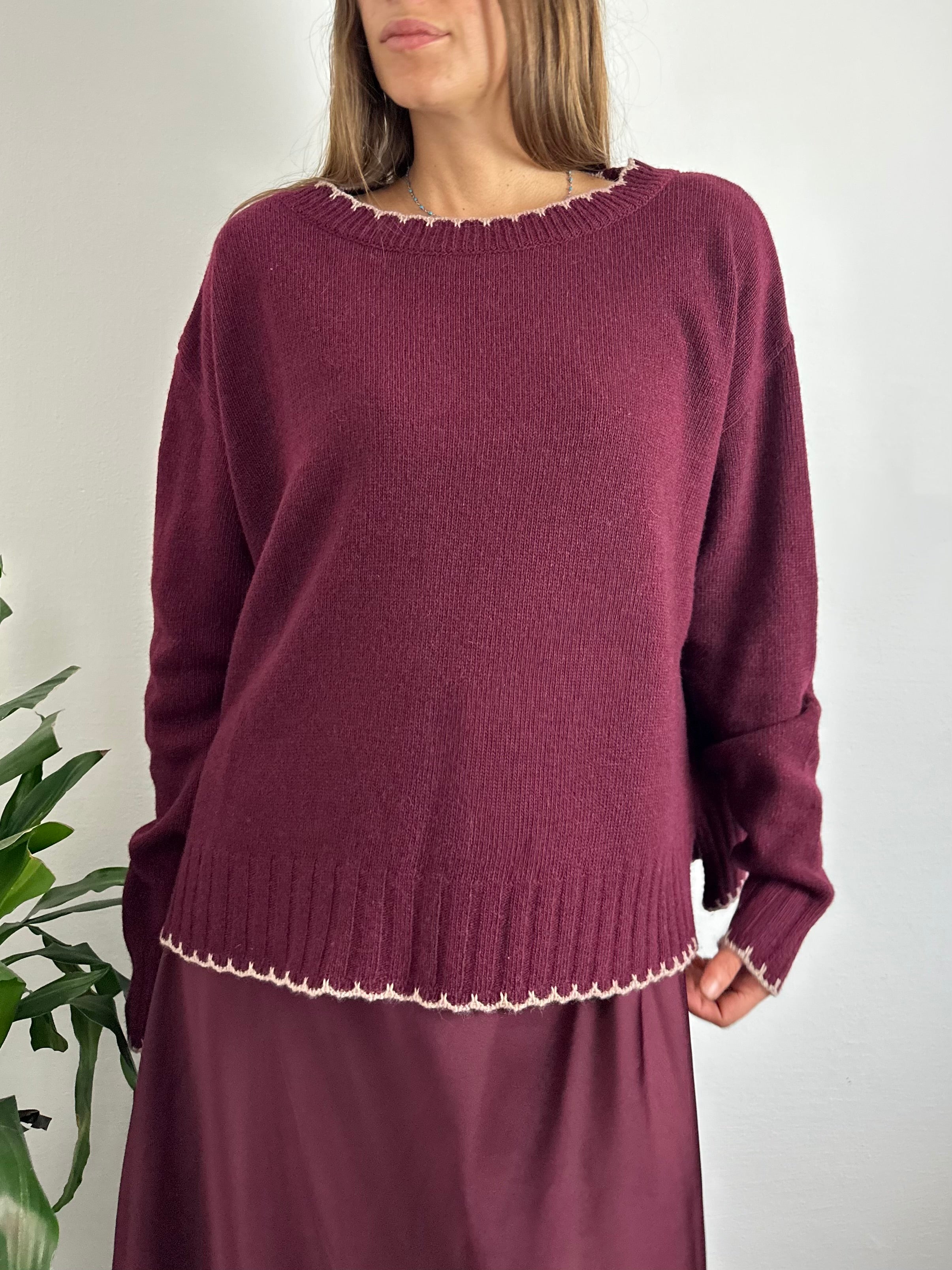 MAGLIONE in LANA BORDEAUX