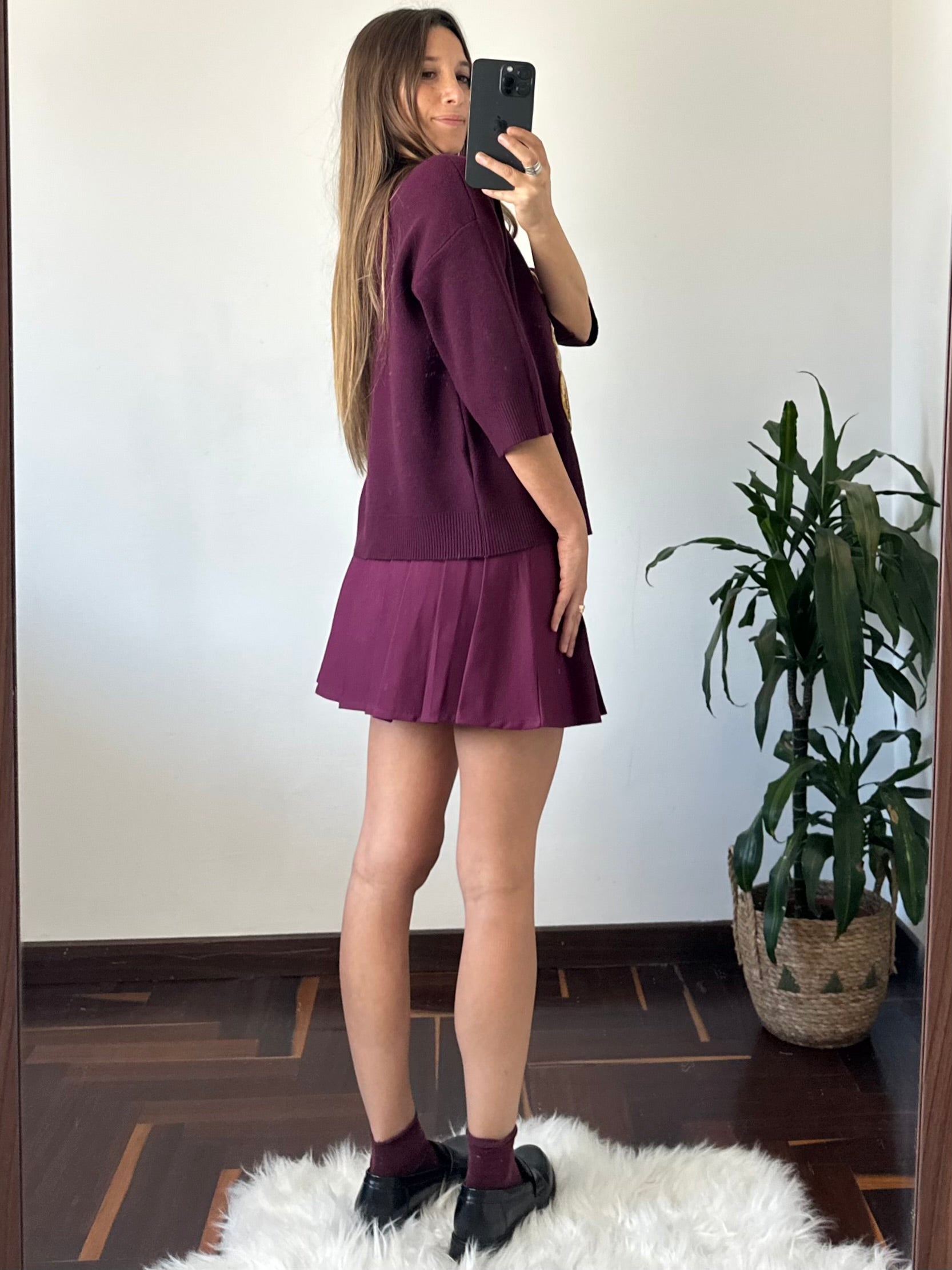MAGLIONE TEDDY BORDEAUX