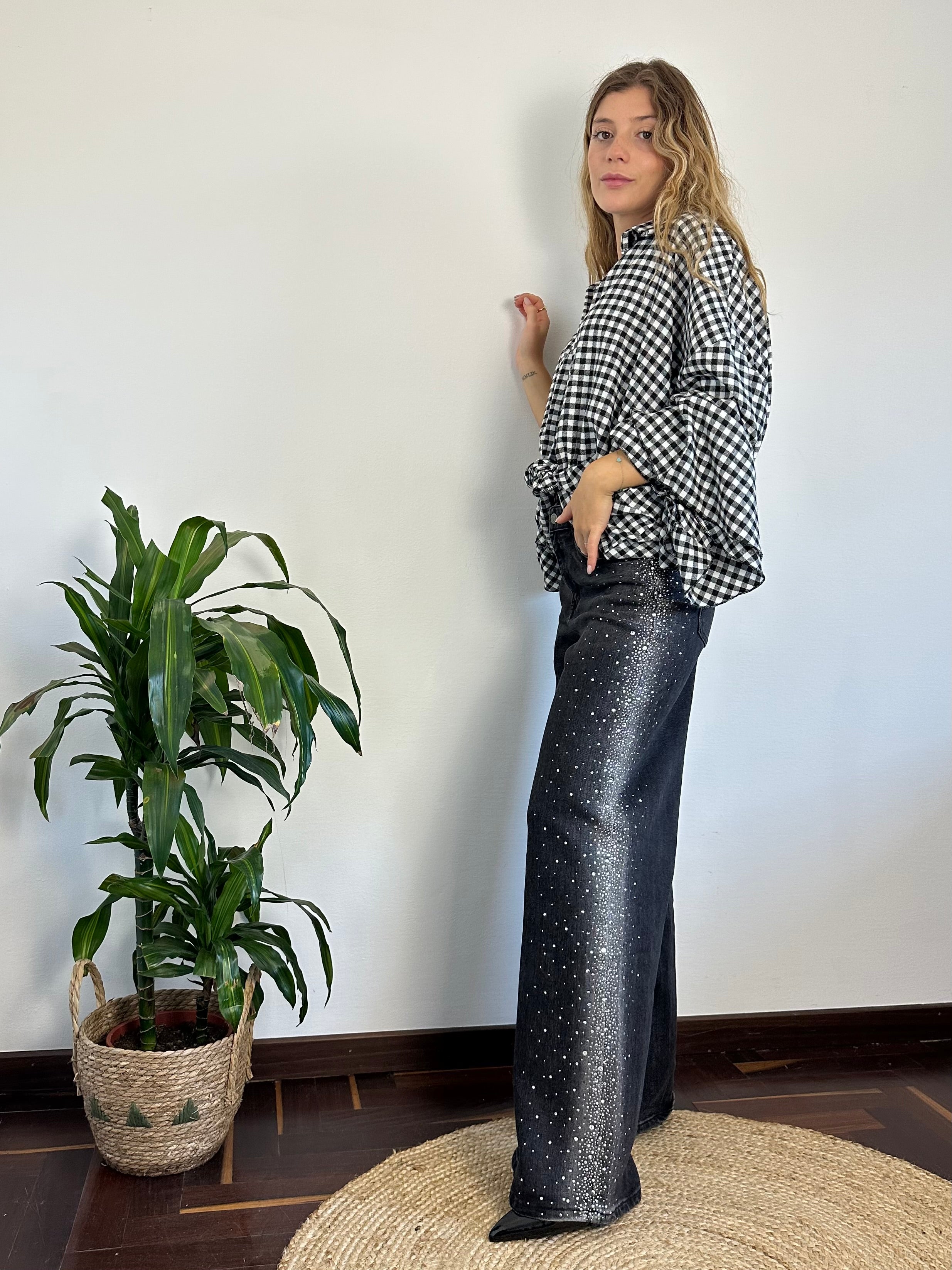 CAMICIA A QUADRI MANICHE A BALZE
