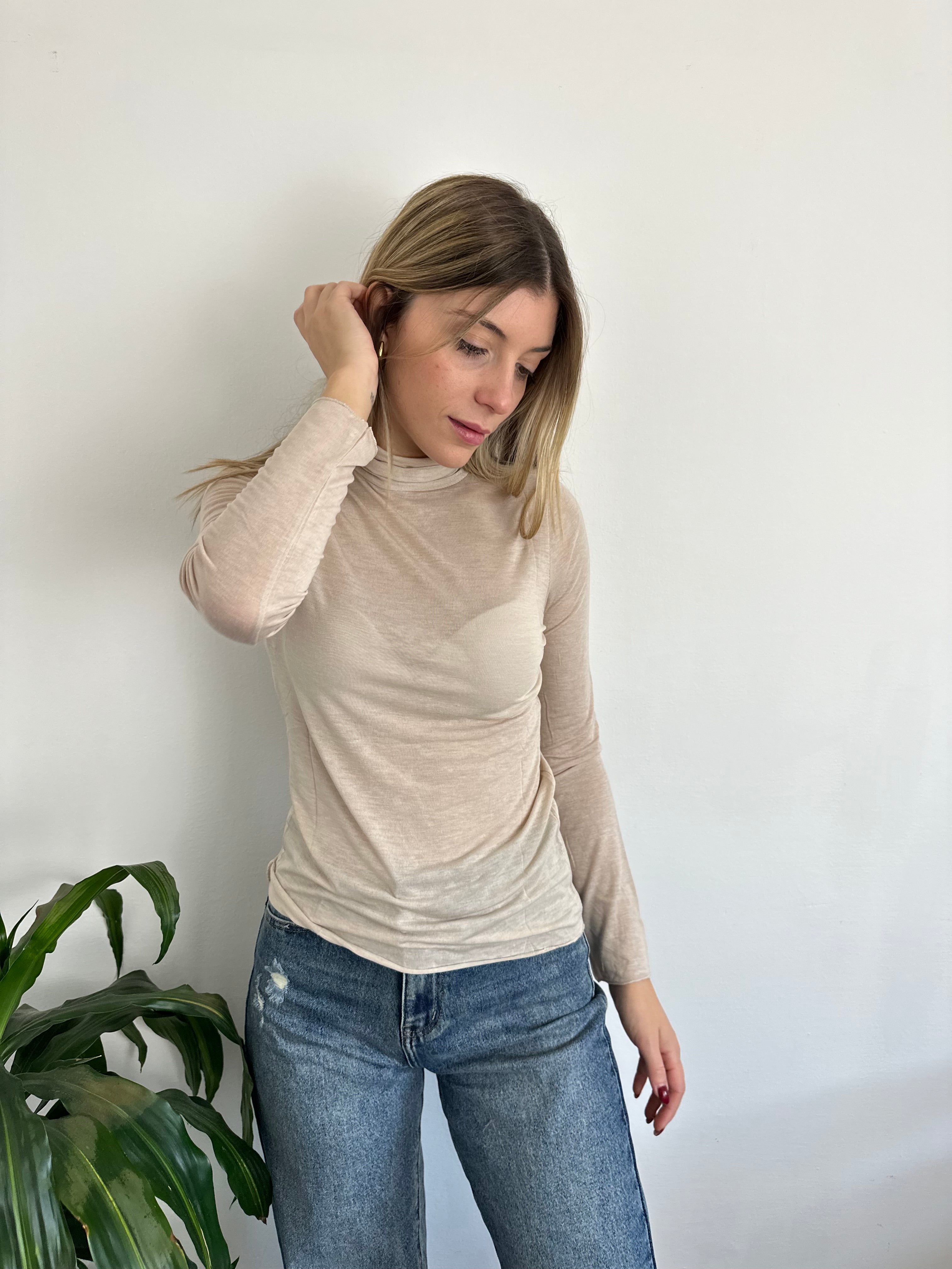 MAGLIA CASHMERE DOLCEVITA BEIGE