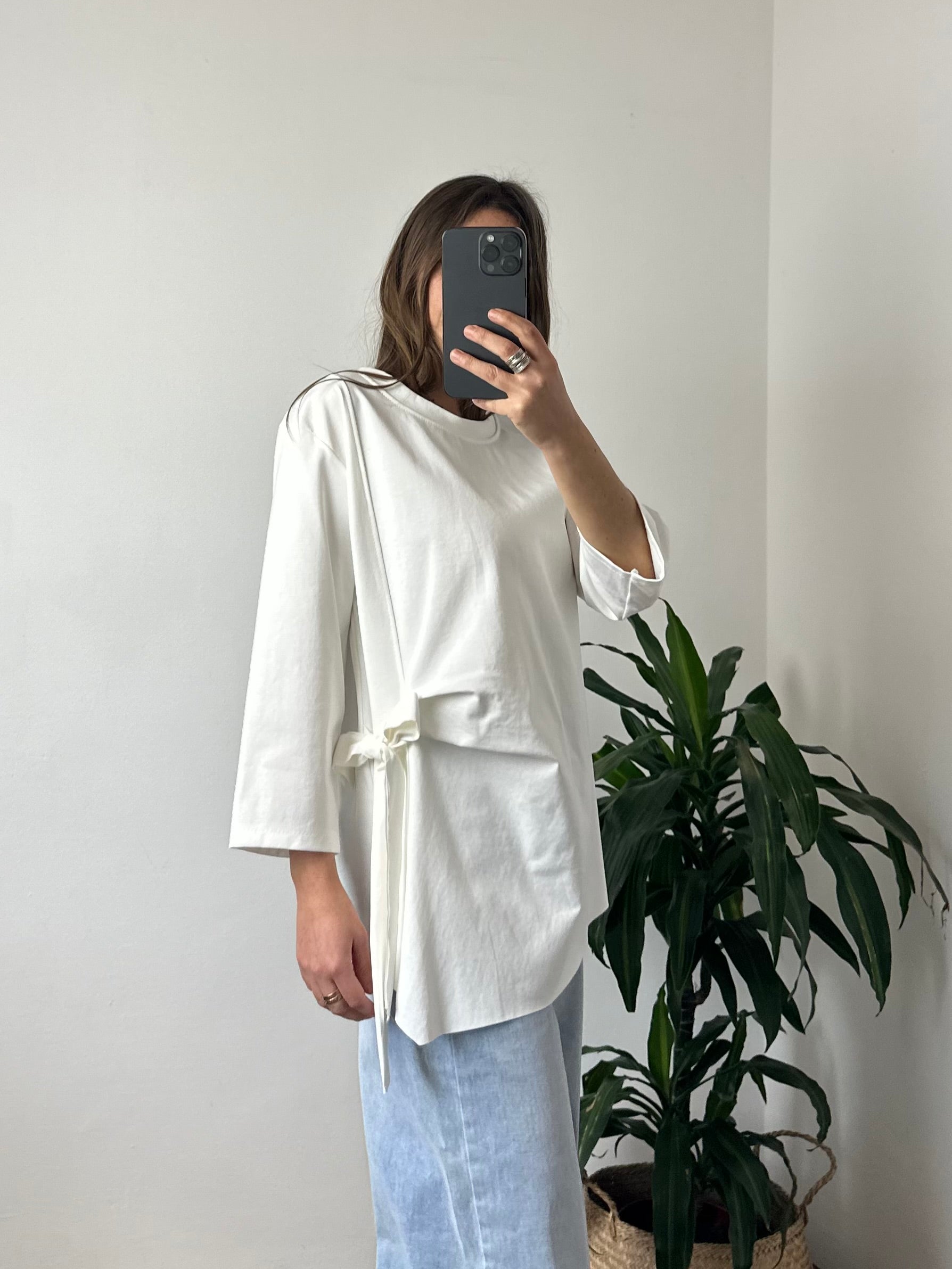 MAGLIA FIOCCO PUNTO MILANO BIANCA