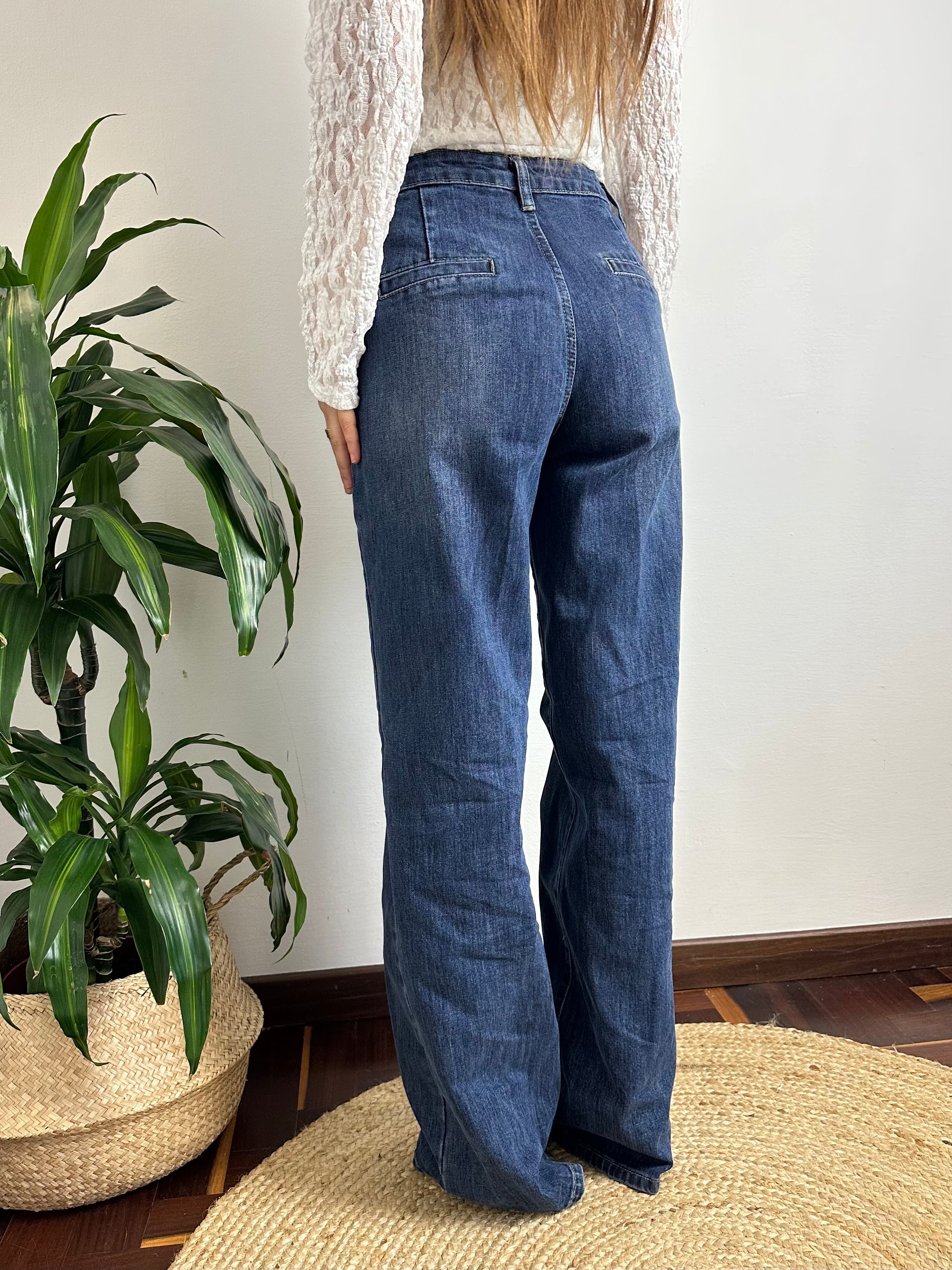 JEANS WIDE LEG LAVAGGIO SCURO